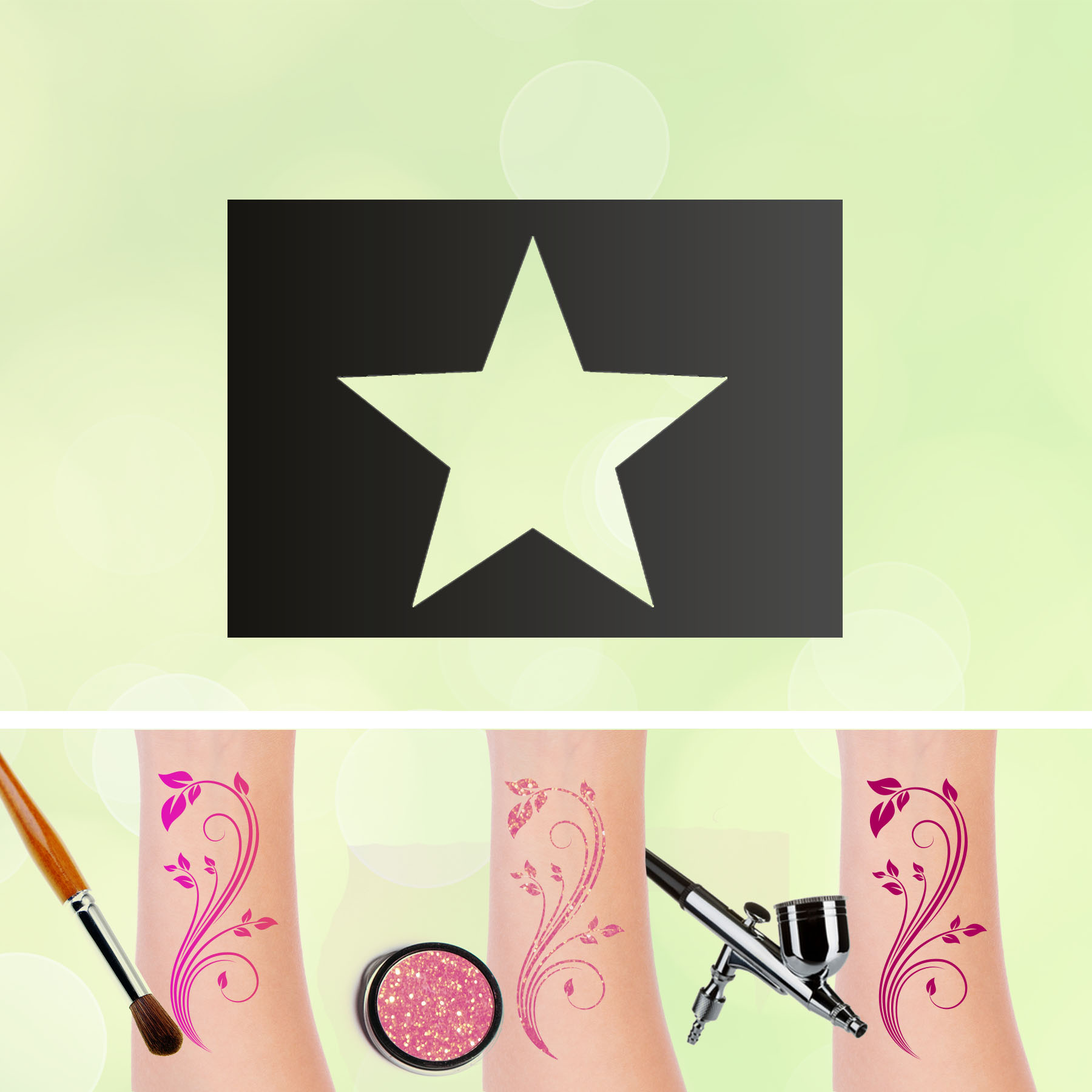 Tattoo Schablonen Stern Selbstklebend Kinderschminken Airbrush