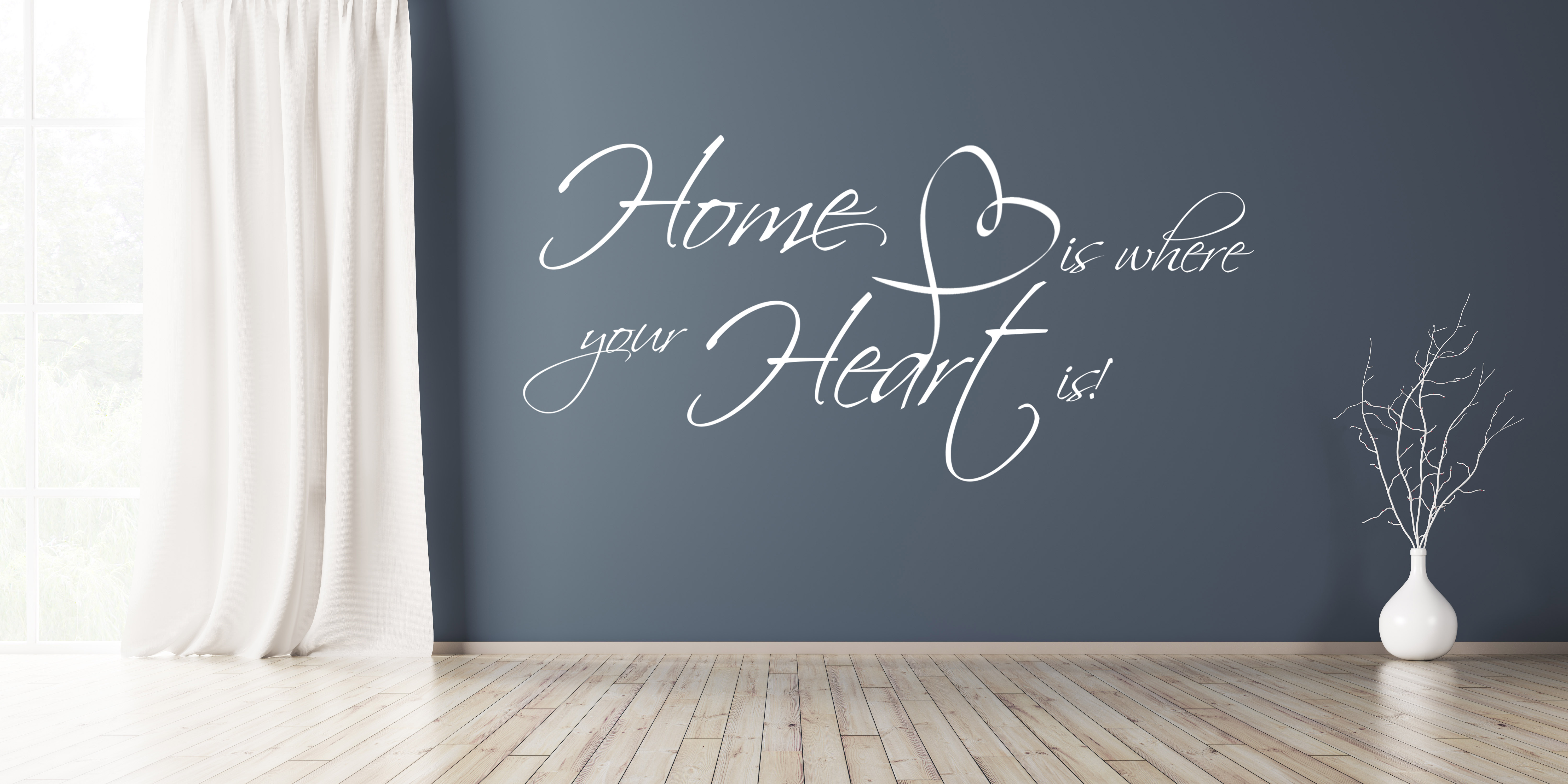 Aufkleber Wandtattoo Home is where your Heart is Deko Wohnen Lifestyle