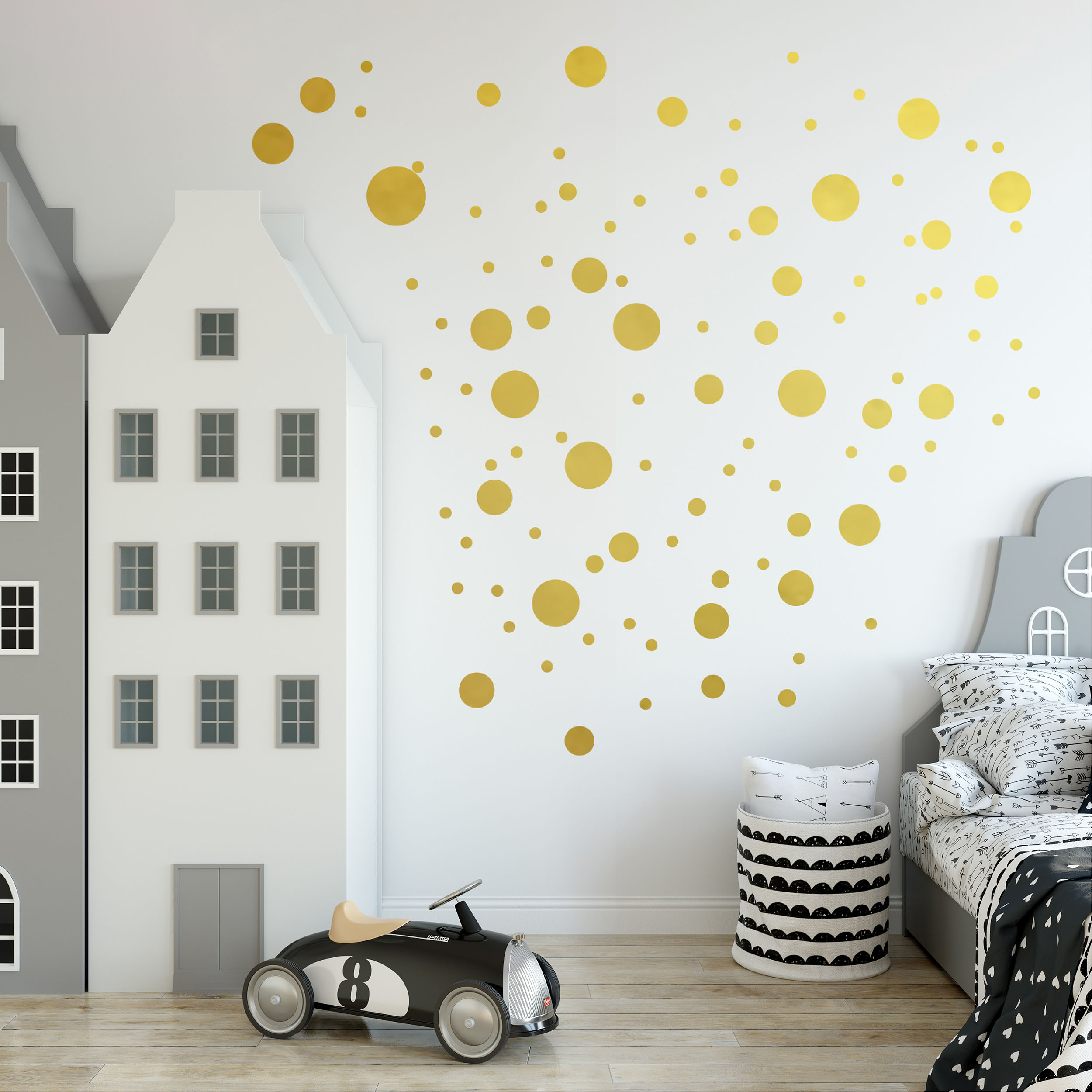 Wandtattoo Deko Wohnzimmer Punkte / Sterne / Wanddeko kinderzimmer Mädchen Wandaufkleber Babyzimmer selbstklebende Sticker Set Dekoration 