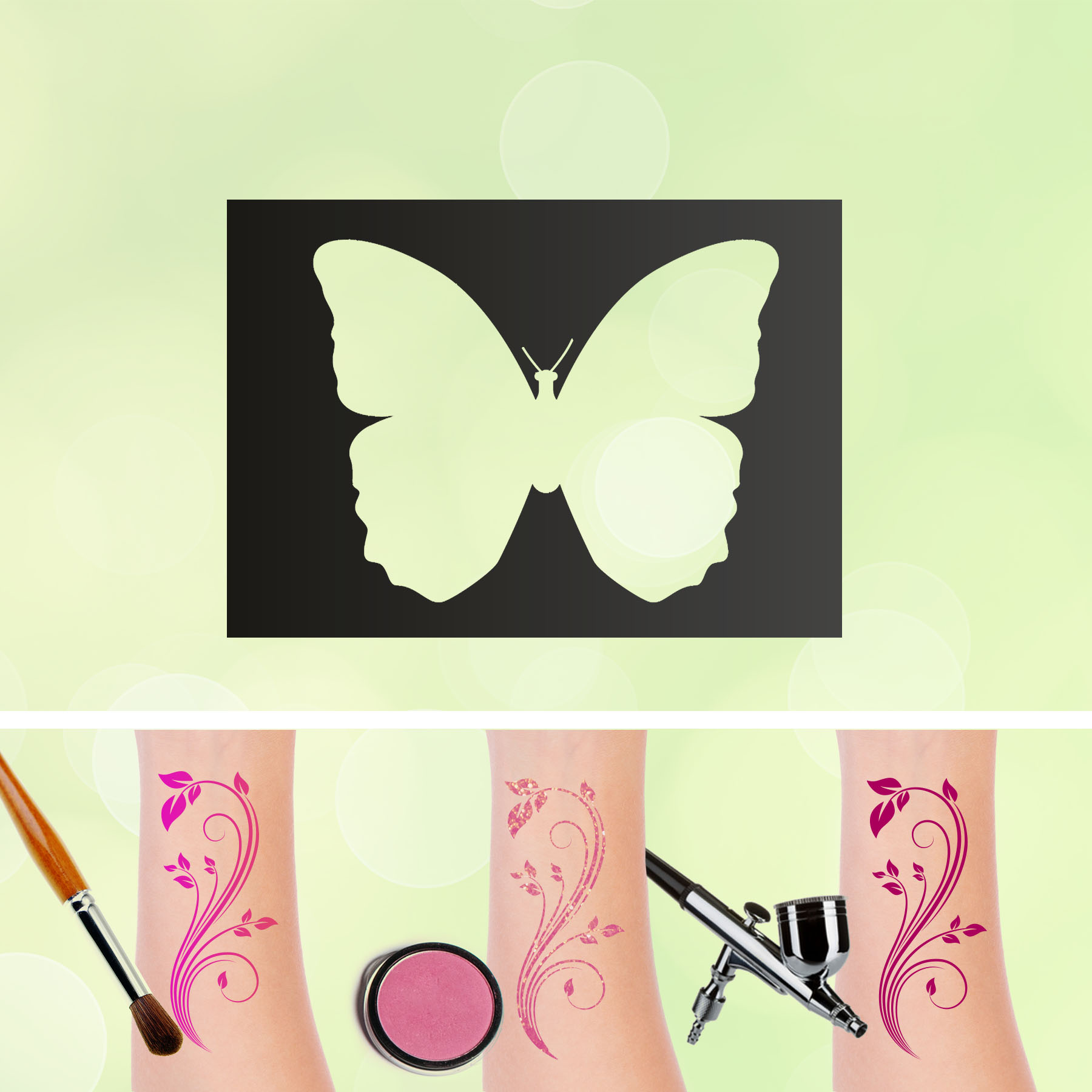 Tattoo Schablonen Schmetterling Selbstklebend Kinderschminken Airbrush