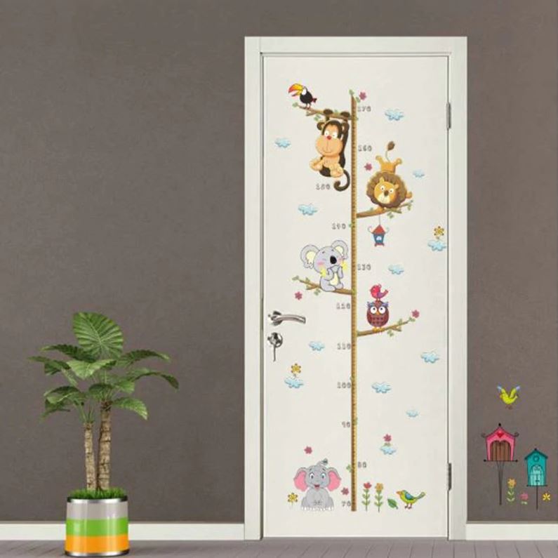 Wandtattoo Kinderzimmer - Messlatte Maßstab Tiere 70 -170 cm