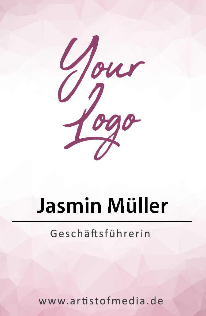Visitenkarten individuell Fertiges Design Pink + Ihr Inhalt Fertig Business Karten 350g/qm 85 x 55mm