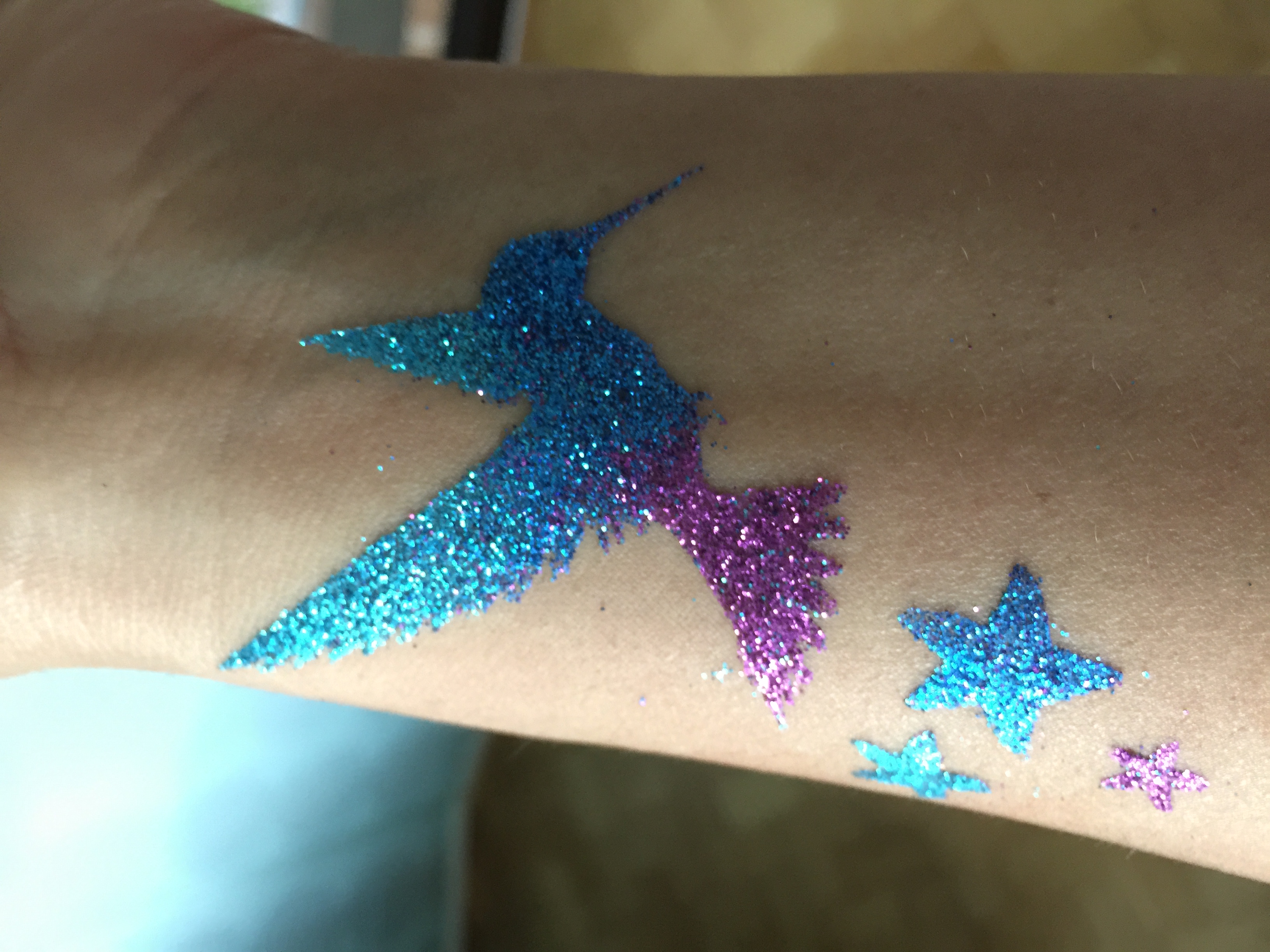 Tattoo Schablonen Kolibri Selbstklebend Kinderschminken Airbrush