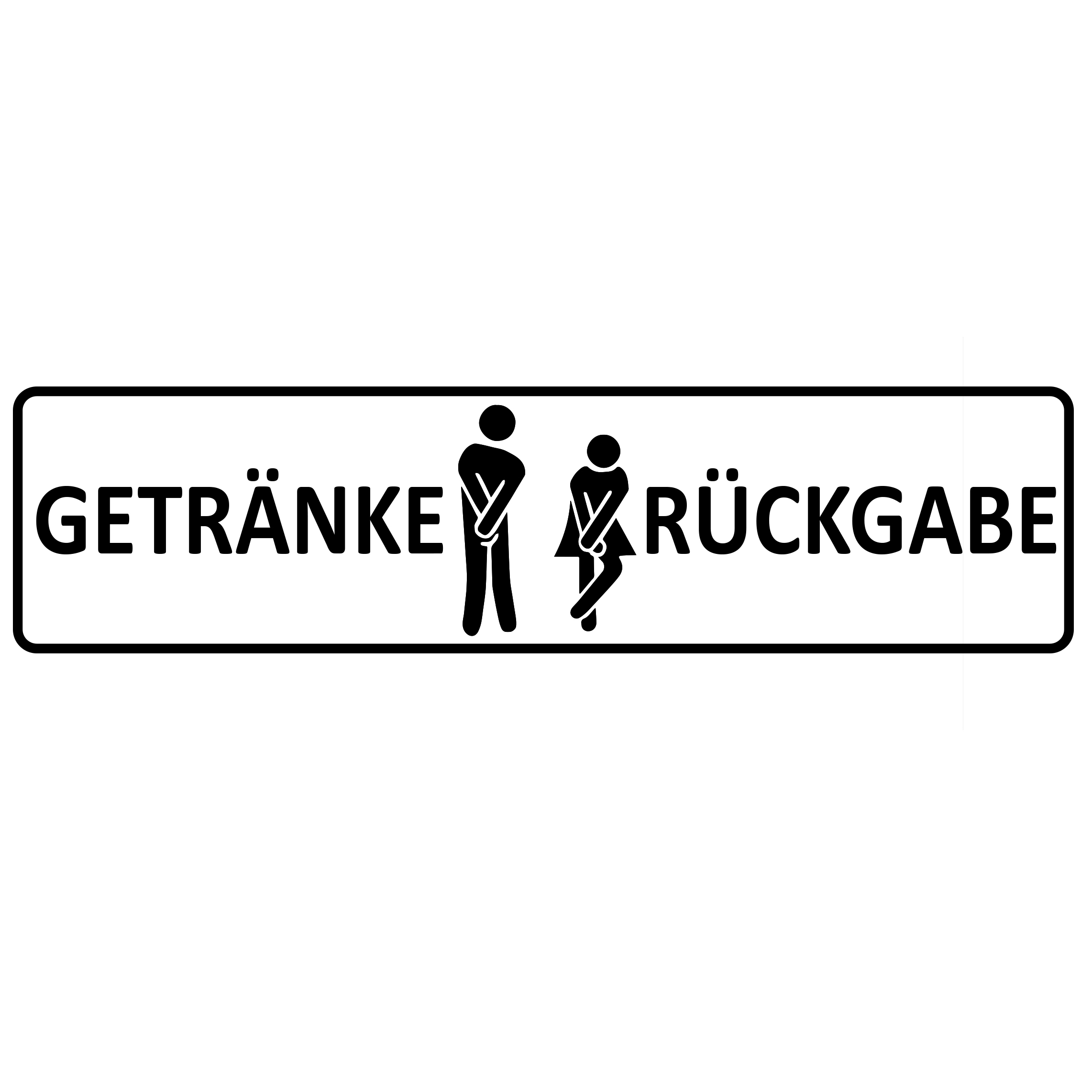 Aufkleber Türaufkleber Bad WC - Getränke Rückgabe Mann Frau Toilette Sticker Schwarz oder Wunschfarb