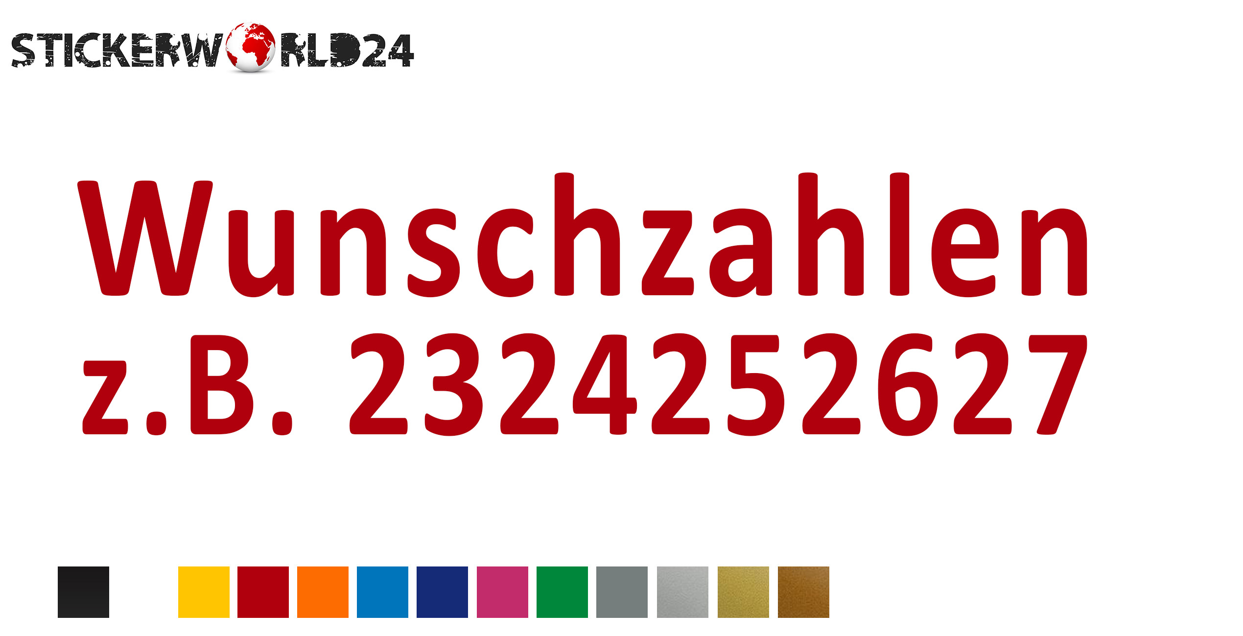 Aufkleber Wunschzahlen 10 Stk.