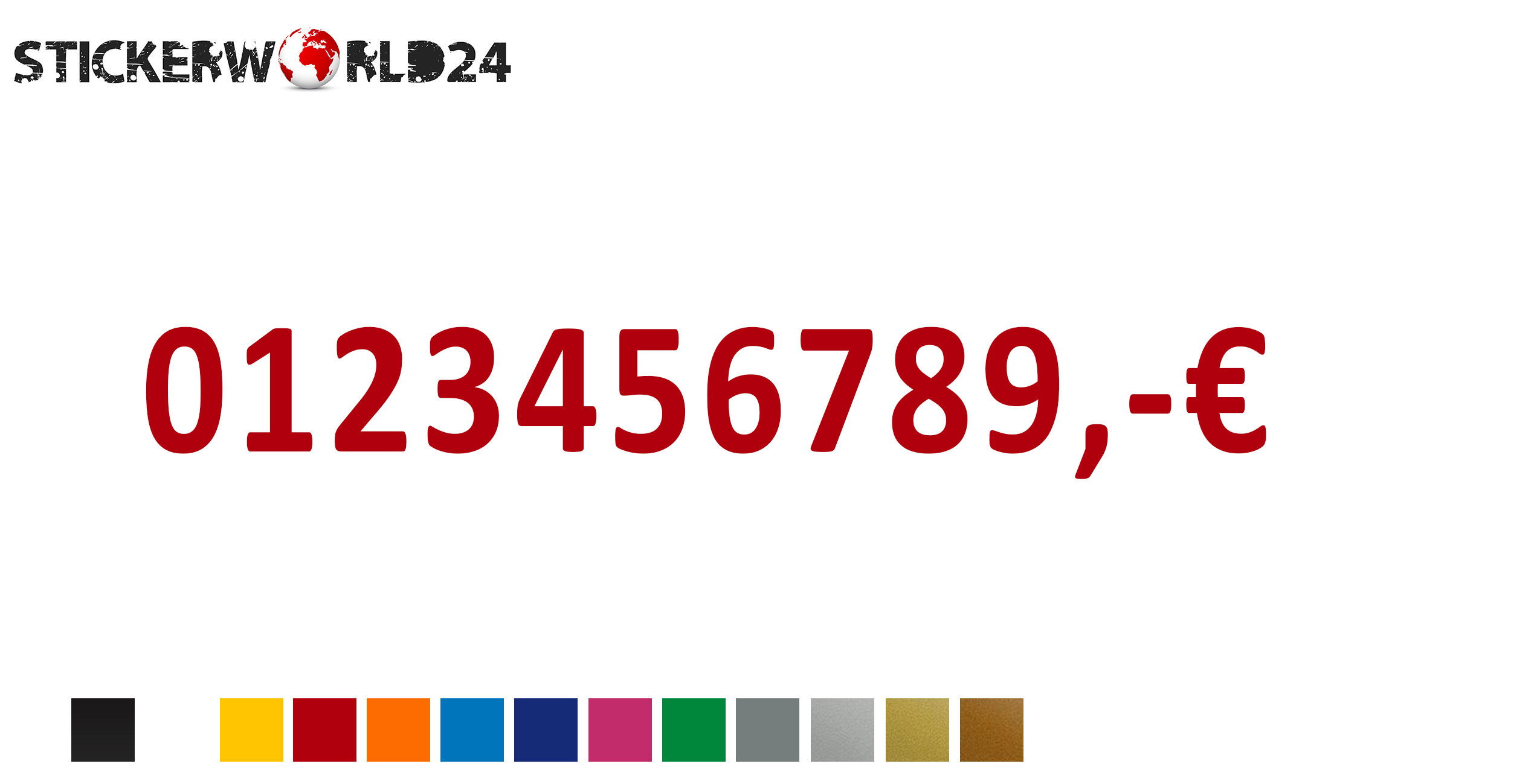 Aufkleber Klebezahlen mit Euro 10 Stk.