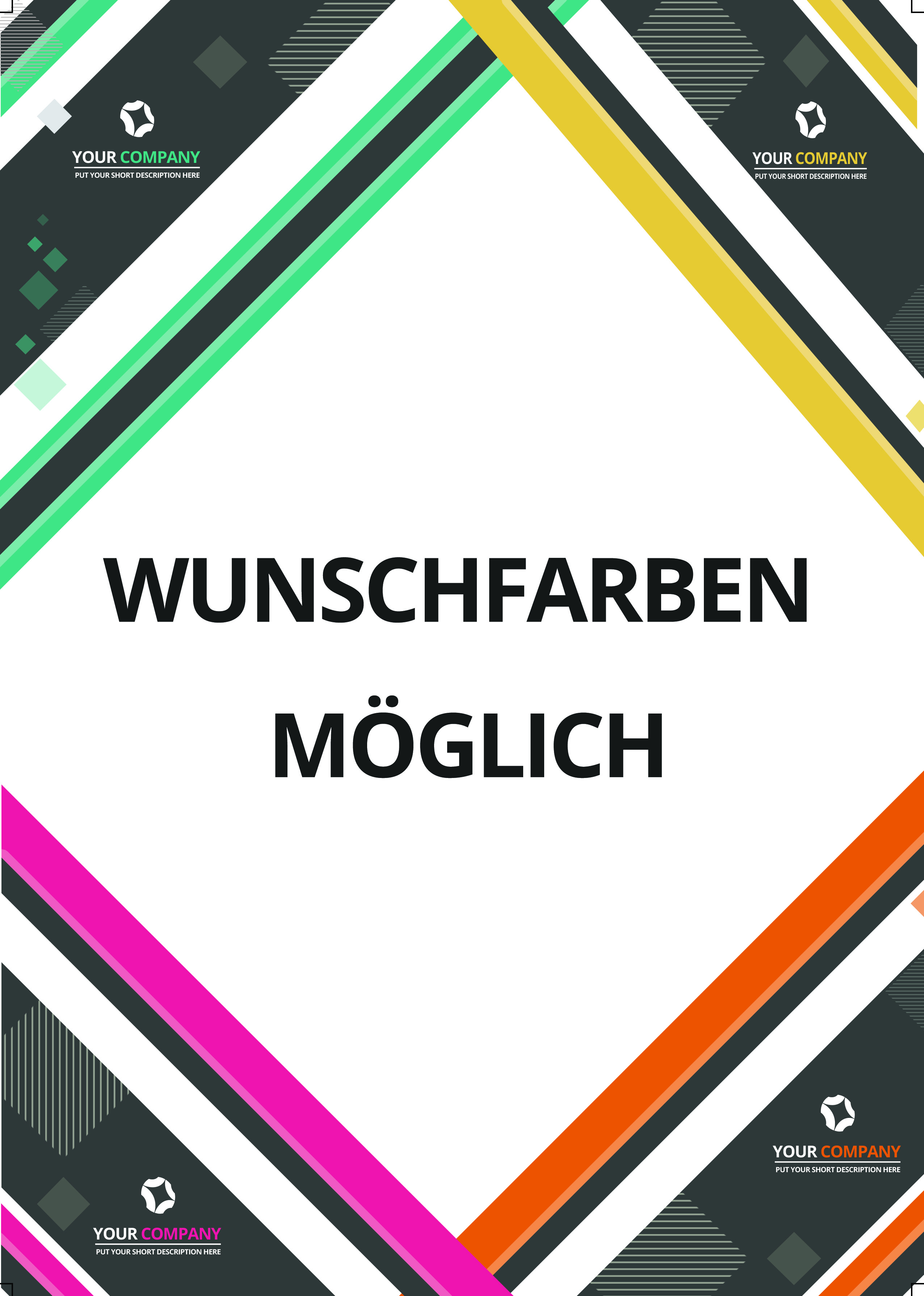 Briefpapier DIN-A4 Modern Design+Ihr Inhalt individuell einseitig bedruckt 4/0 Offsetpapier 90g/m²