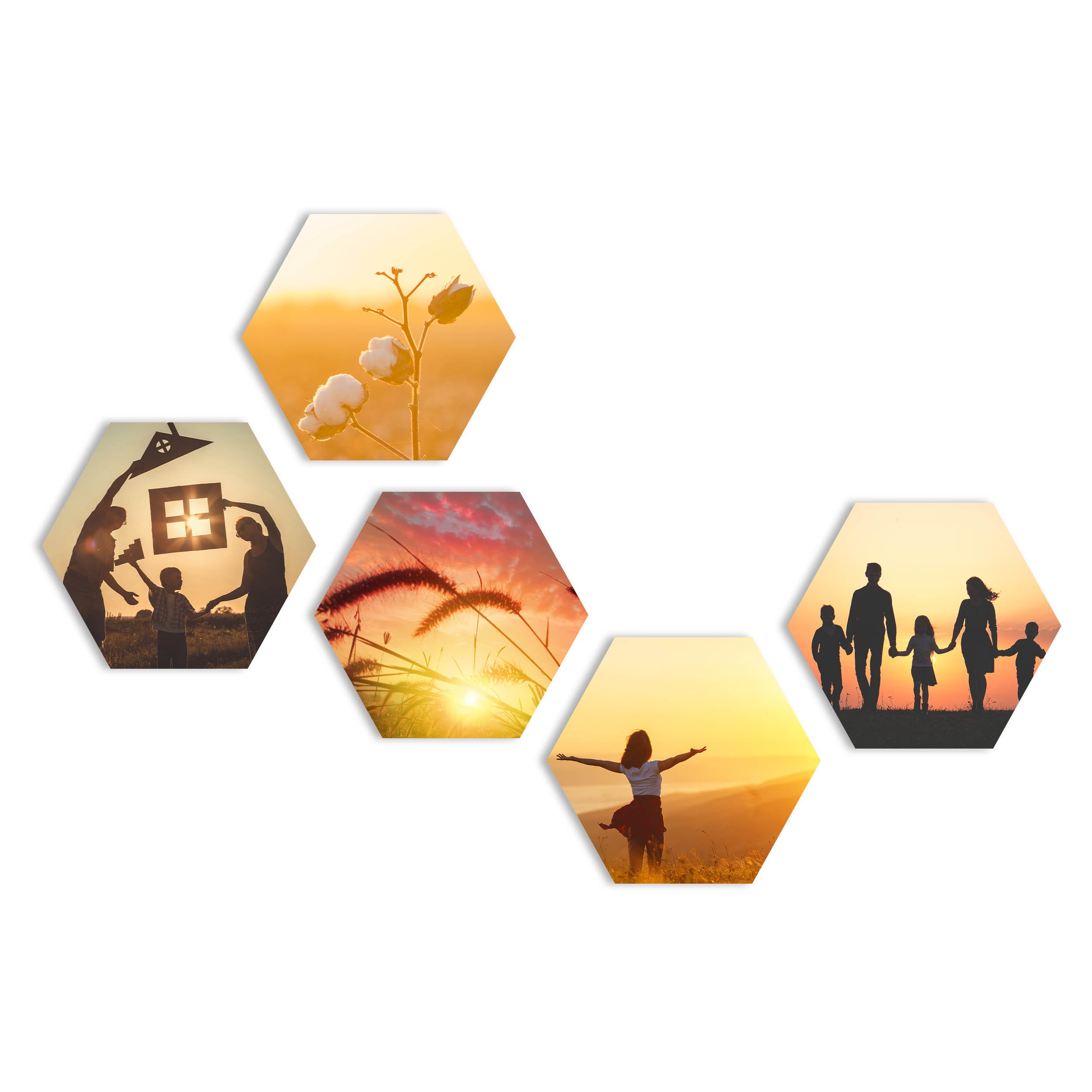 Hexagon Wabe Wandbilder - Gestalten Sie Ihre Wanddeko mit Ihren eigenen Bildern oder Fotos selbst. Fotogeschenke personalisiert mit Wunschmotiv