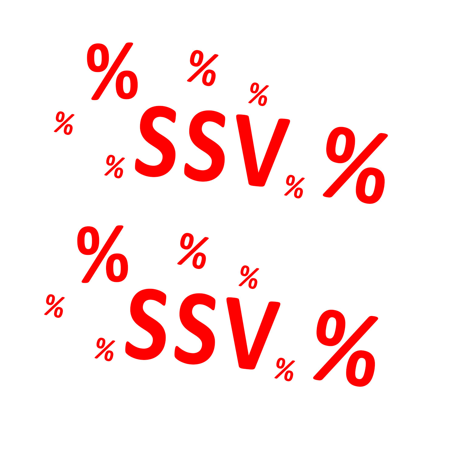 Aufkleber SSV % Sommerschlussverkauf ROT 2 Stück verschiedene Größen Einzelhandel Ausverkauf Rabatt