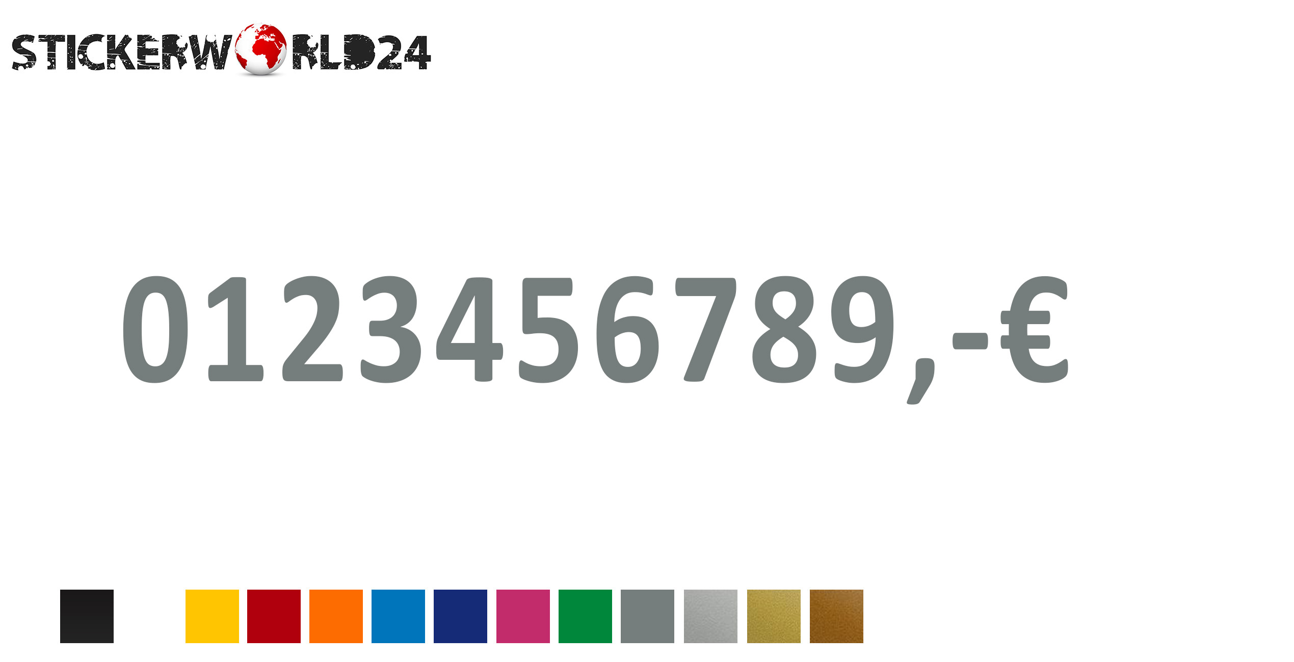 Aufkleber Klebezahlen mit Euro 10 Stk.