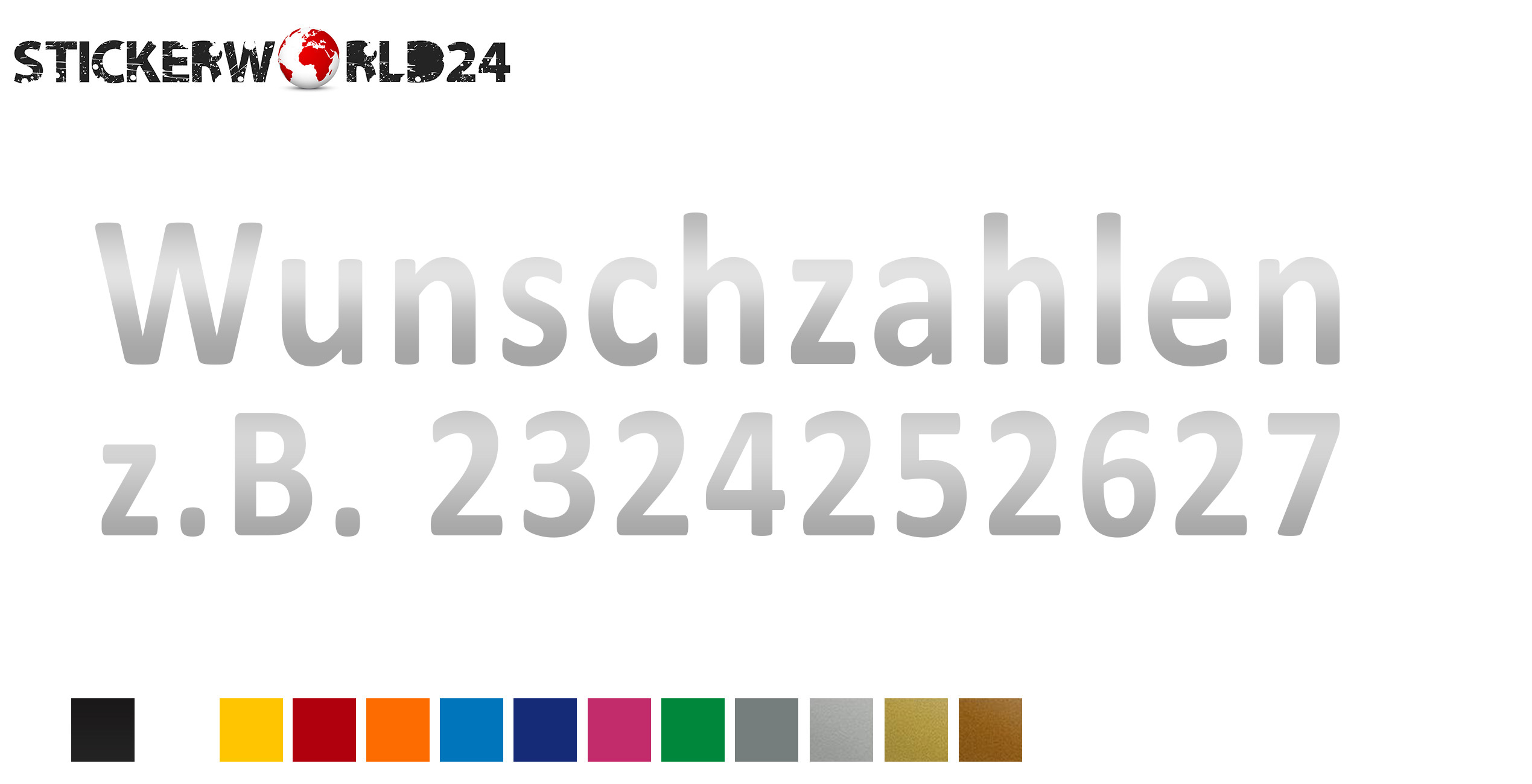 Aufkleber Wunschzahlen 10 Stk.