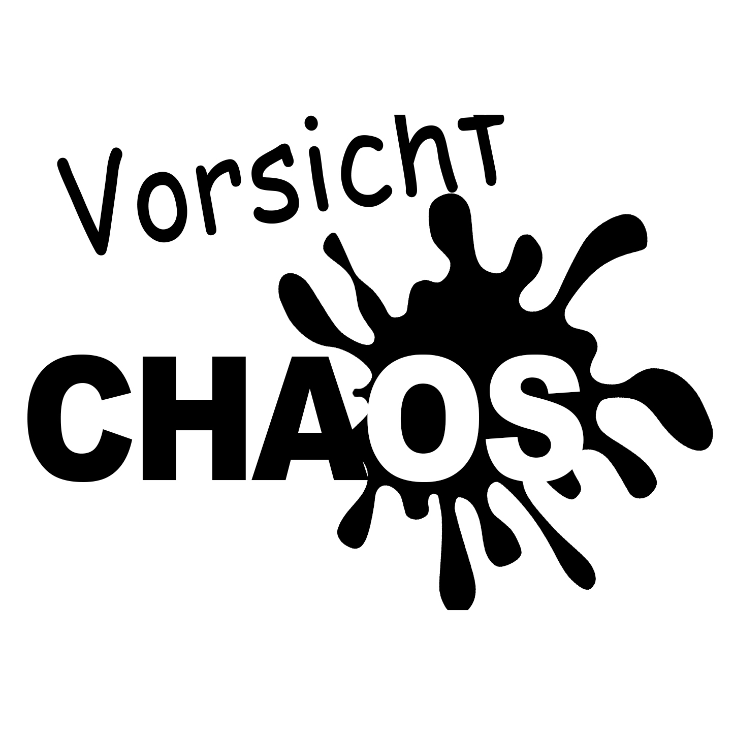 Türaufkleber Kinderzimmer  Vorsicht Chaos  Fun Sticker