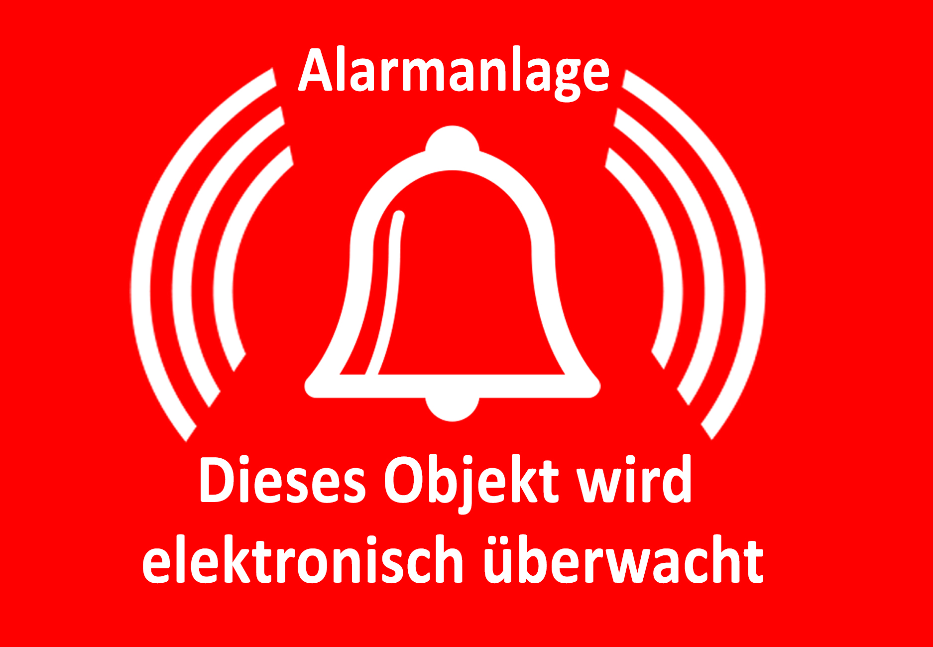 Alarmanlage Aufkleber Glocke Alarmglocke Hinweisschild Alarm Büro Türaufkleber Fensteraufkleber