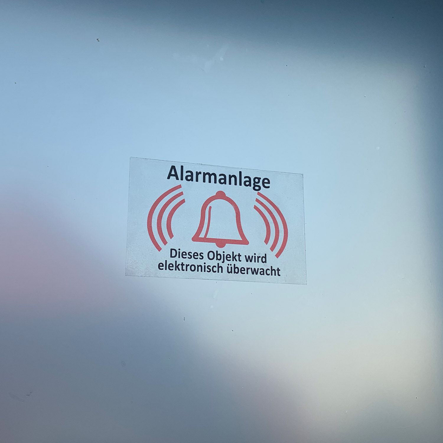 Aufkleber Alarmanlage Glocke Hinweisschild Türaufkleber Fensteraufkleber transparente Folie