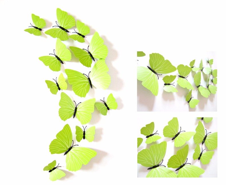 Schmetterlinge 3D Butterfly 12tlg. Wand Aufkleber Dekoration magnetisch selbstklebend