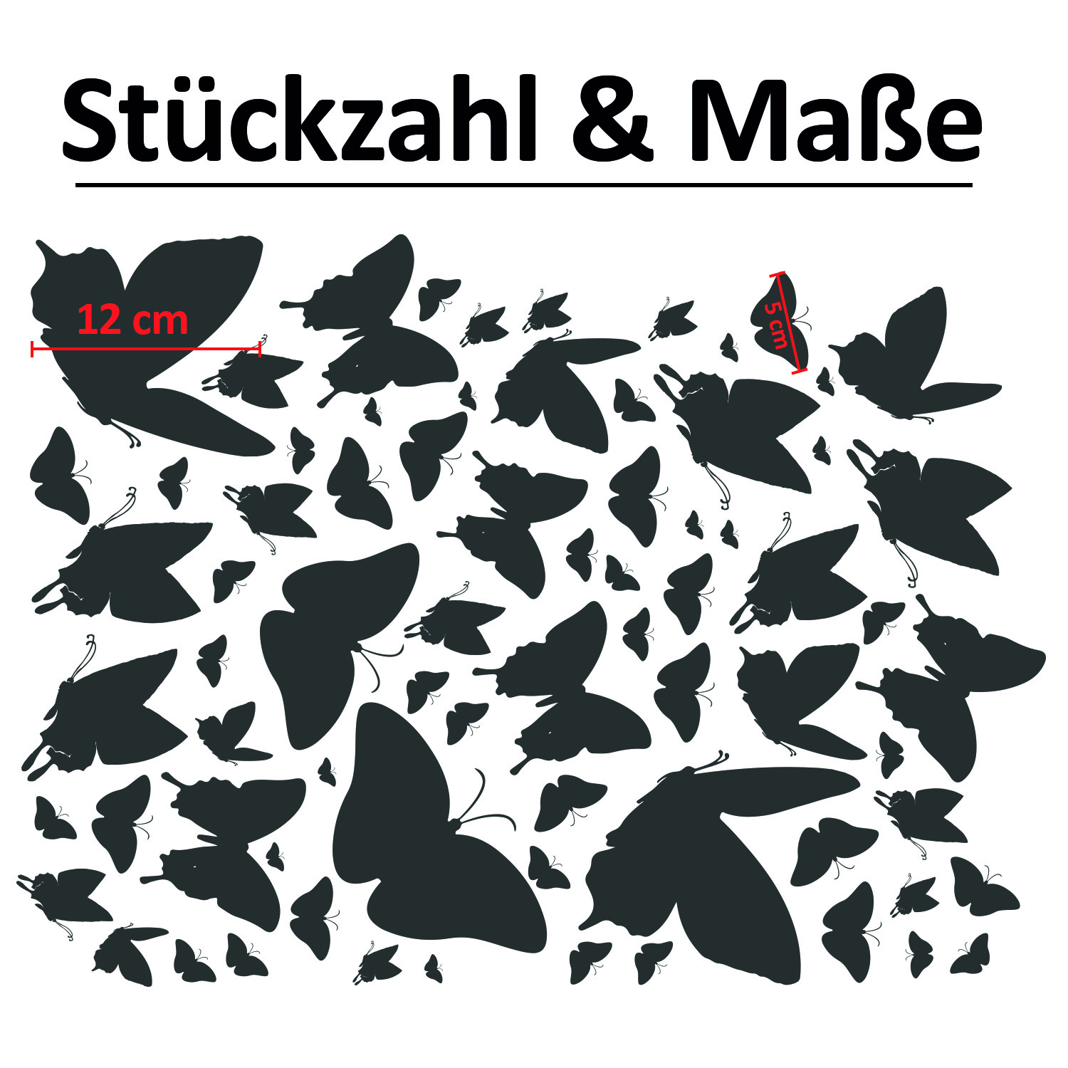 Wandtattoo Aufkleber SCHMETTERLINGE  in Gold selbstklebend Deko Wohnzimmer Schlafzimmer