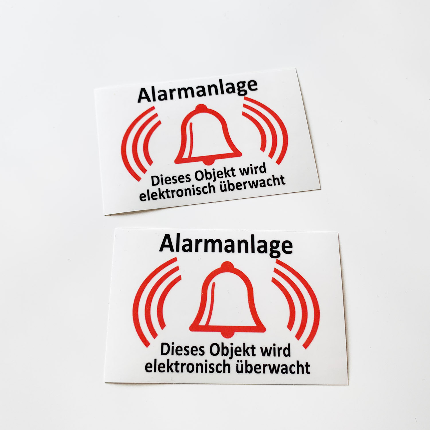 Aufkleber Alarmanlage Glocke Hinweisschild Türaufkleber Fensteraufkleber transparente Folie