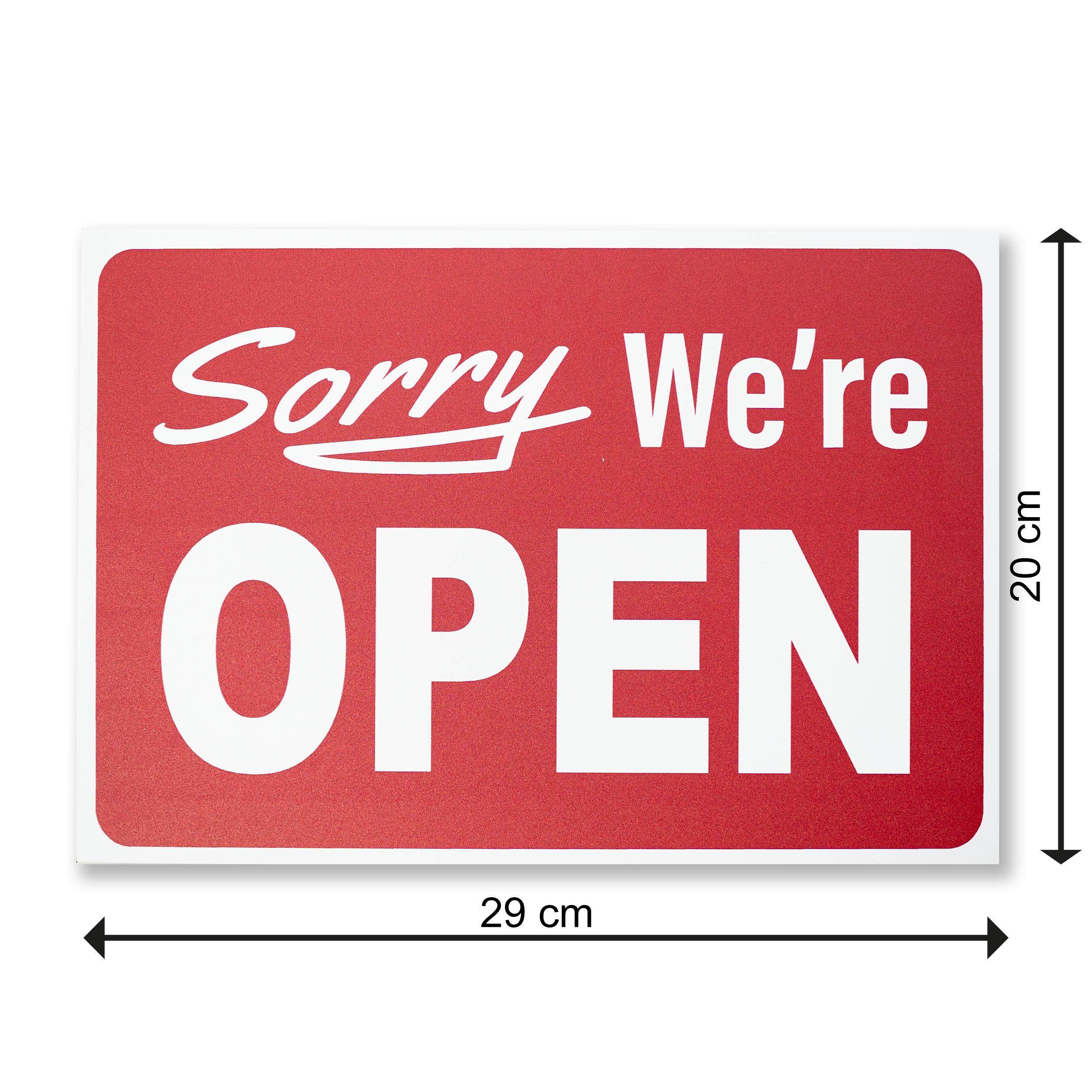 Sorry we´re OPEN Schild Entschuldigung wir haben geöffnet Alu Verbund Türschild Scherzartikel Geschenkidee