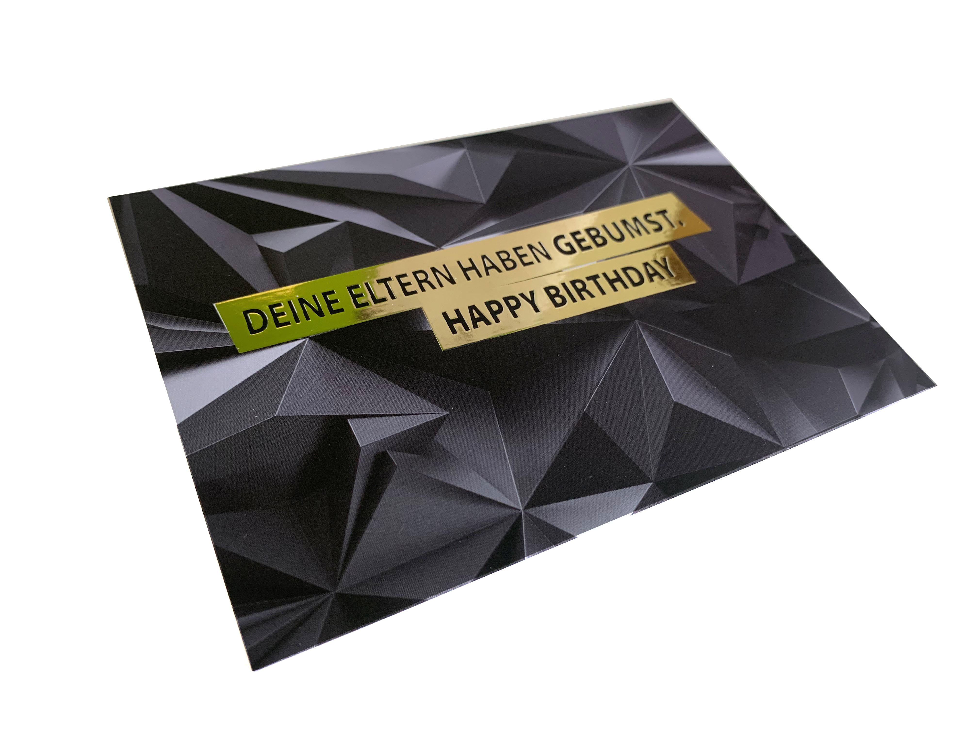 Geburtstagskarte - Deine Eltern haben gebumst. Happy Birthday Grußkarte Postkarte FUN