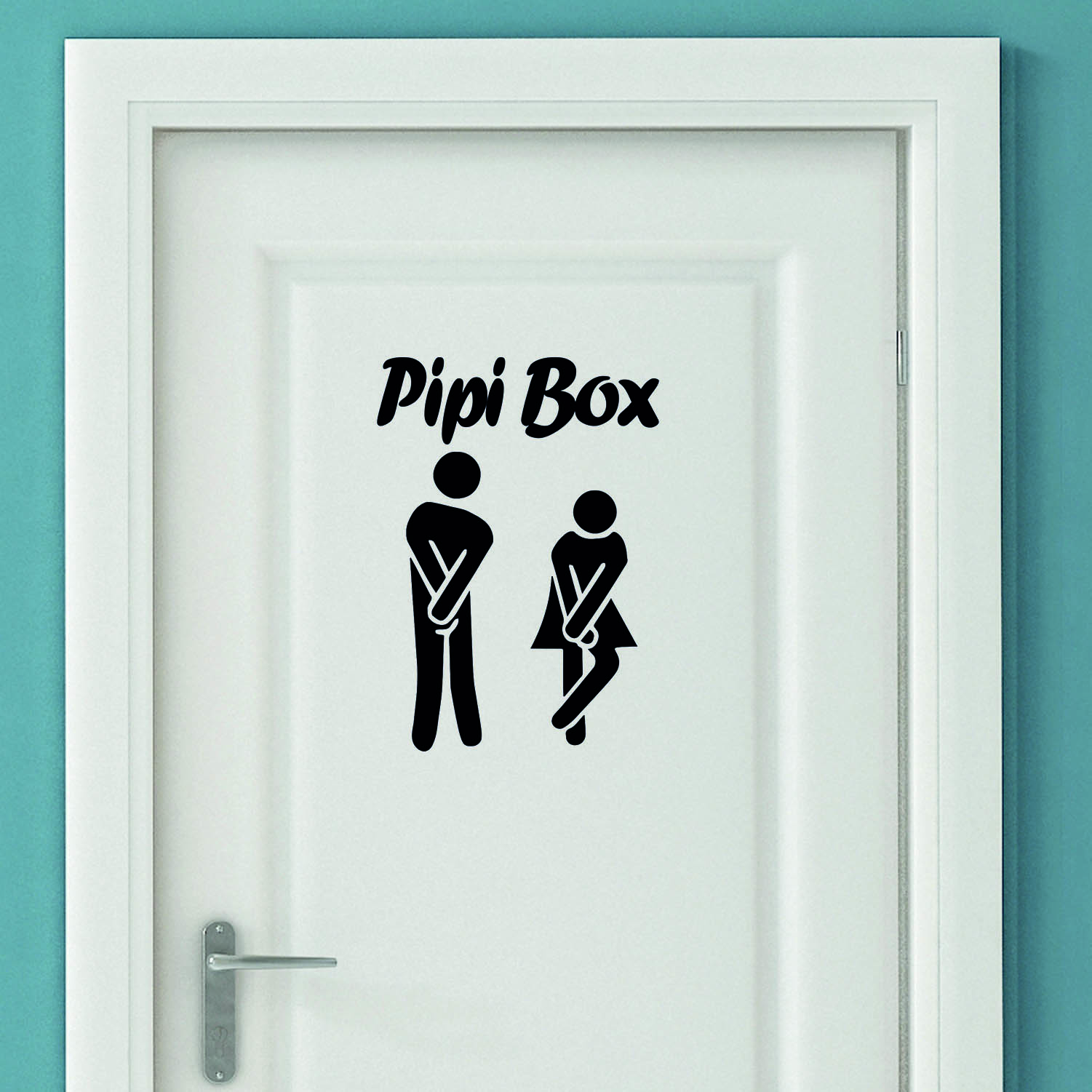 Aufkleber Türaufkleber Bad WC Pipibox Dringend Mann Frau Toilette Sticker