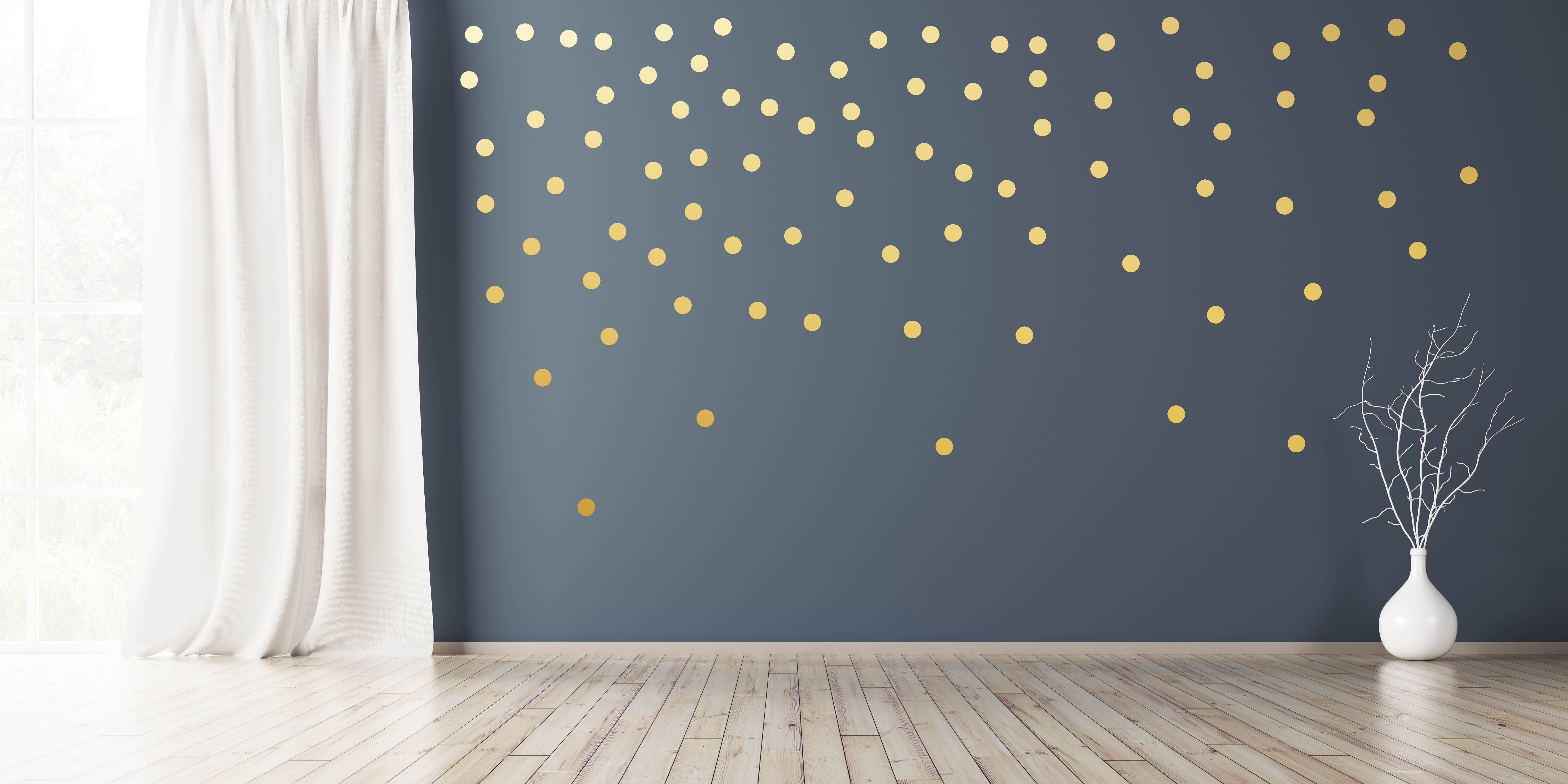 Wandtattoo Punkte 100 Stück x Ø 5cm selbstklebend in Silber Gold Kupfer Wandsticker Aufkleber Dots