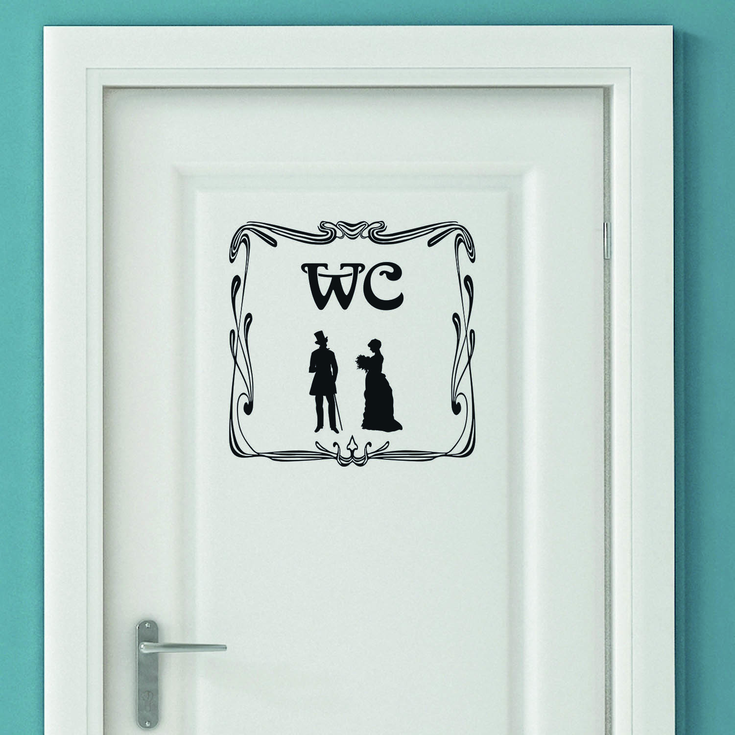 Aufkleber Türaufkleber Bad WC Old Mann Frau Toilette Fun Sticker in Schwarz oder Wunschfarbe