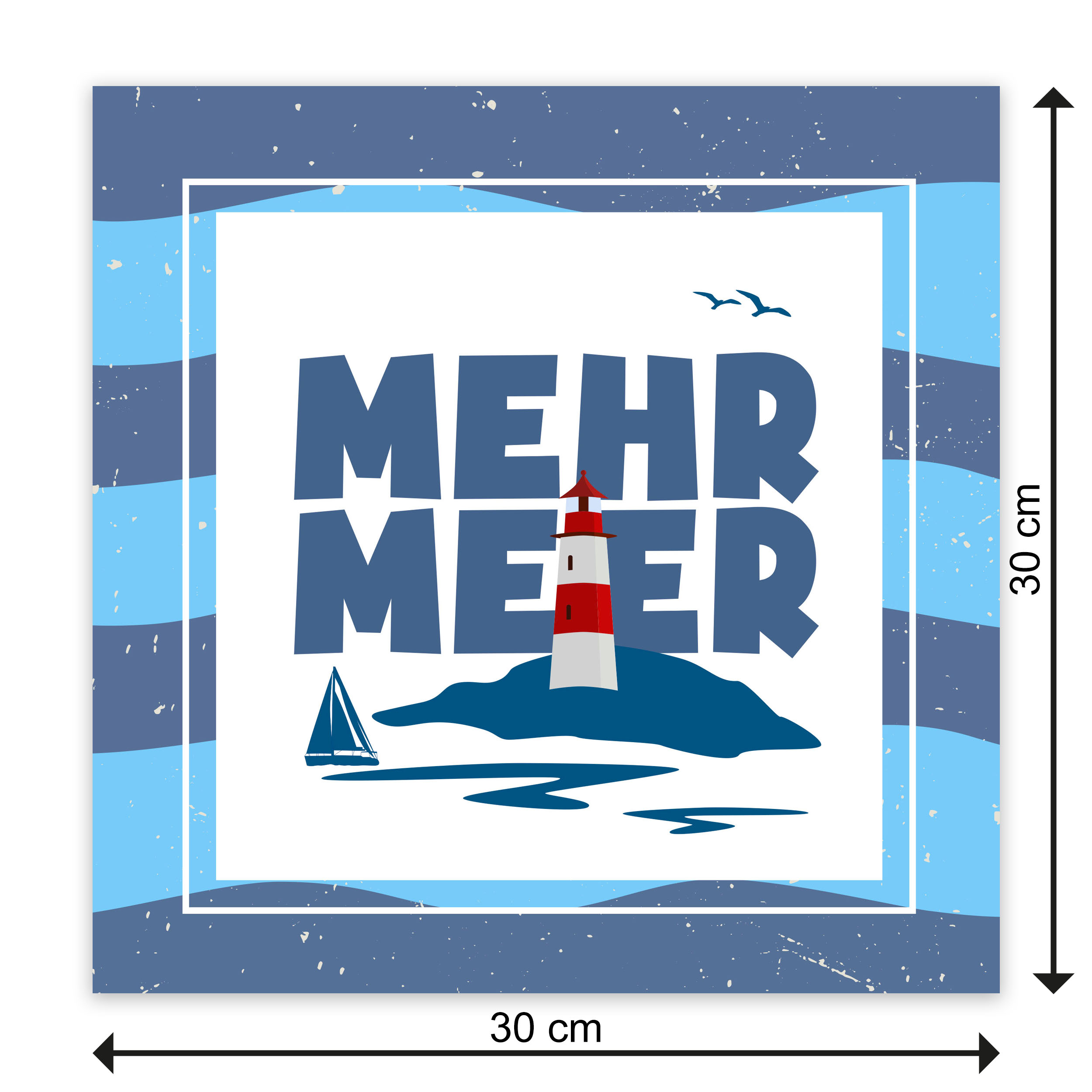 Mehr Meer Schild Alu Verbund Wandbild Strand Leuchtturm Boot Wellen Möve See Ostsee Nordsee Bild Geschenkidee