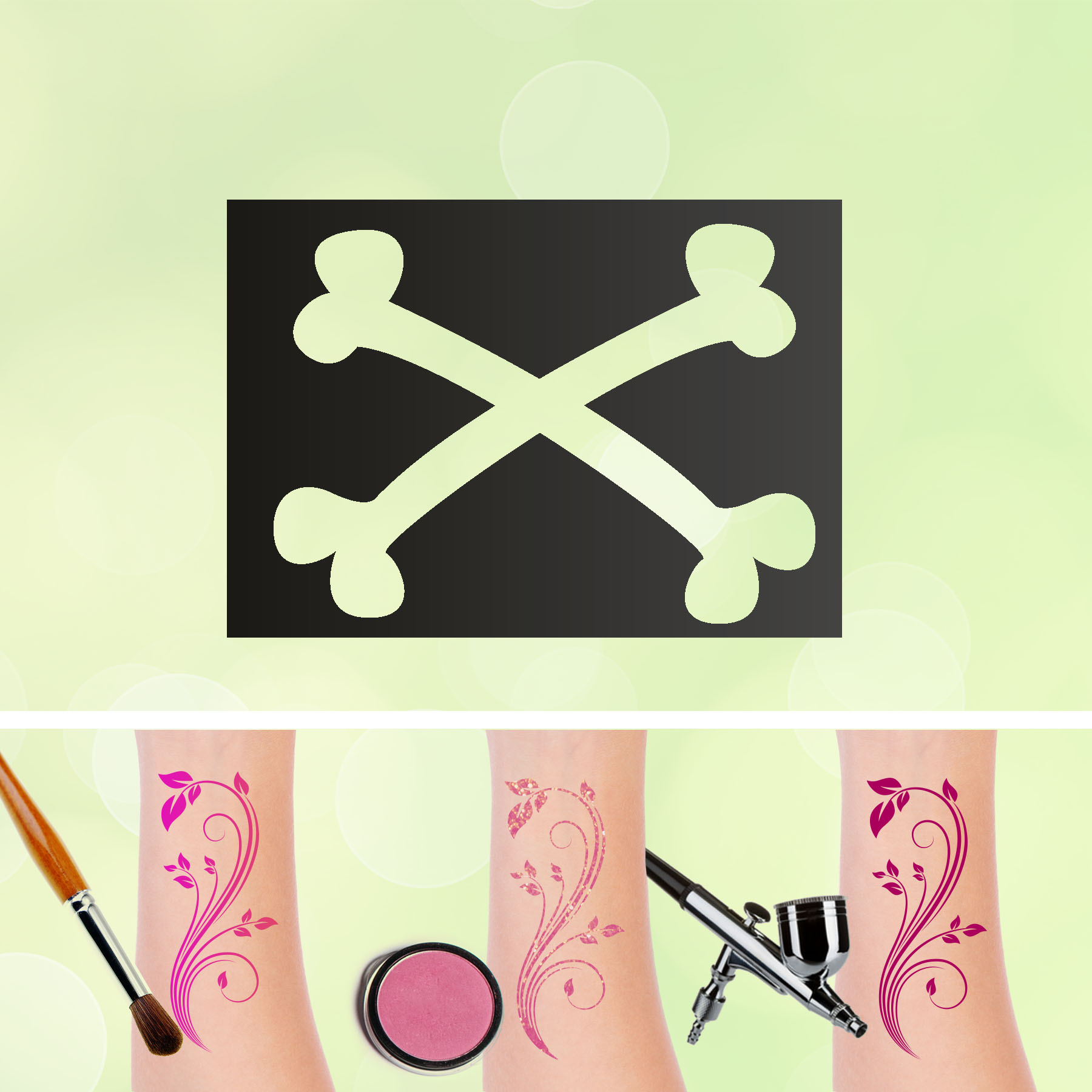 Tattoo Schablonen Knochen Selbstklebend Kinderschminken Airbrush