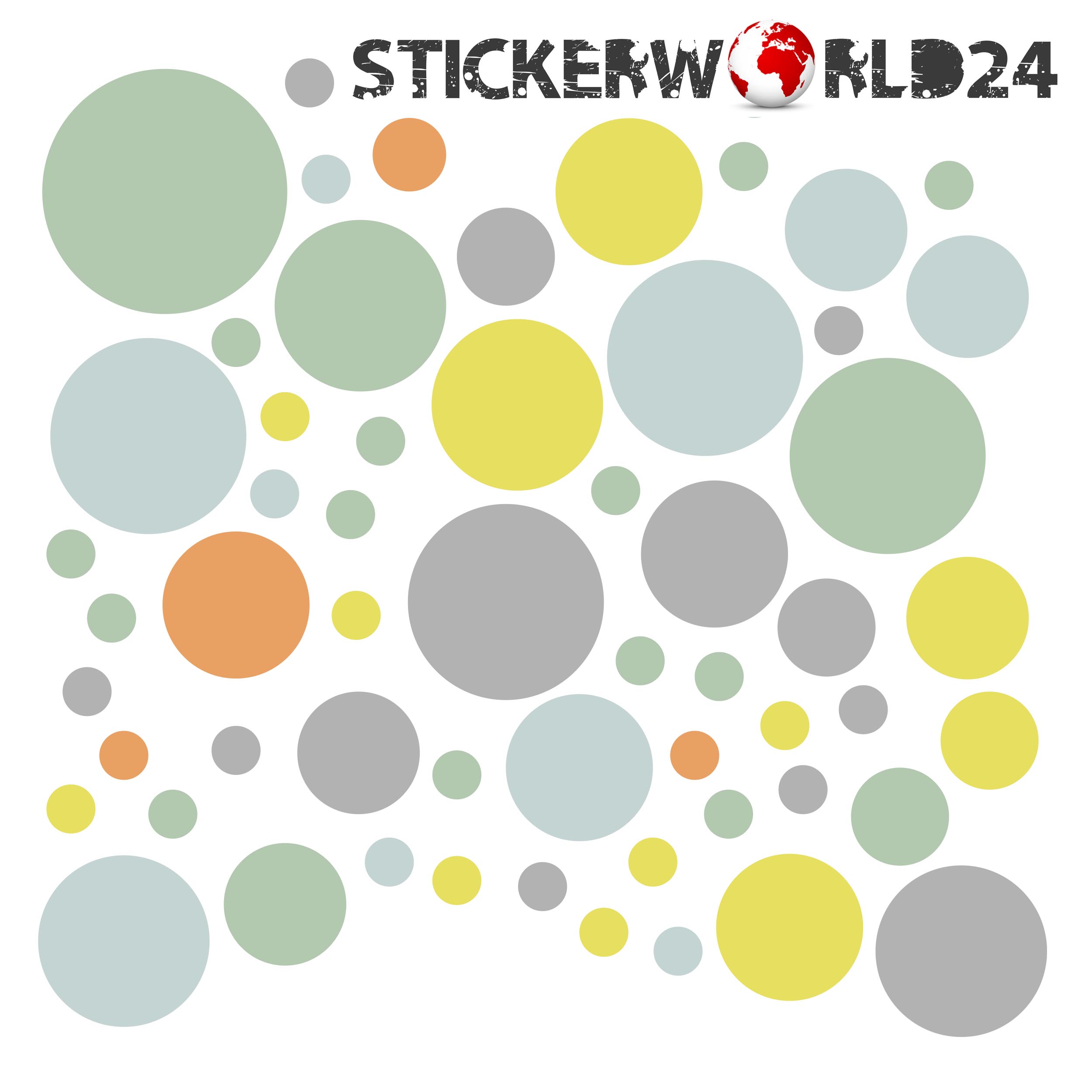 Wandtattoo Deko Wohnzimmer Punkte / Sterne / Wanddeko kinderzimmer Mädchen Wandaufkleber Babyzimmer selbstklebende Sticker Set Dekoration 