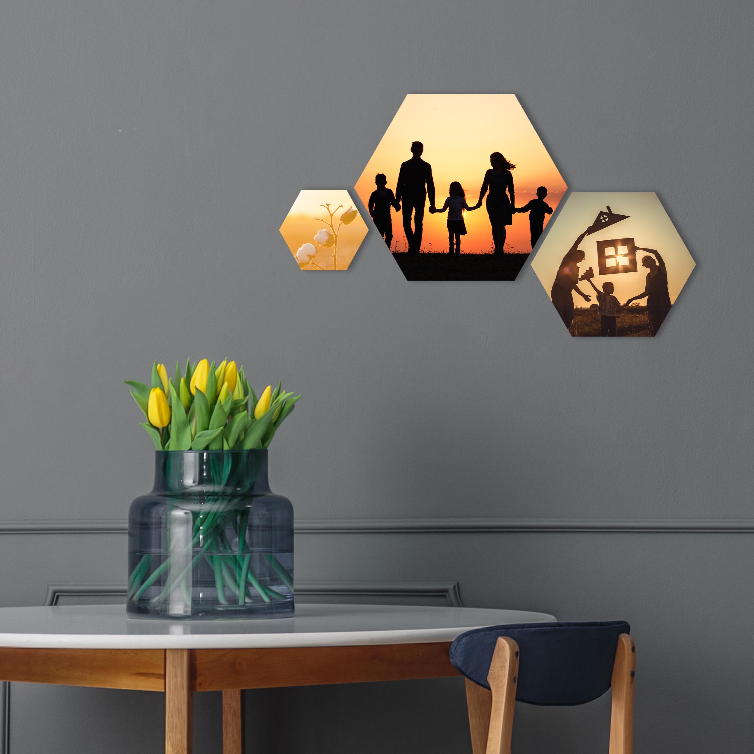 Hexagon Wabe Mix Wandbilder - Gestalten Sie Ihre Wanddeko mit Ihren eigenen Bild oder Fotos selber. Fotogeschenke personalisiert mit Wunschmotiv