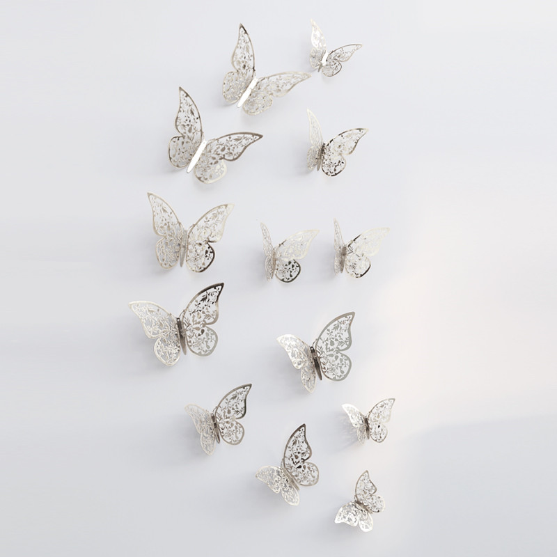 Schmetterlinge 3D Butterfly 12tlg. Wand Aufkleber Dekoration magnetisch selbstklebend
