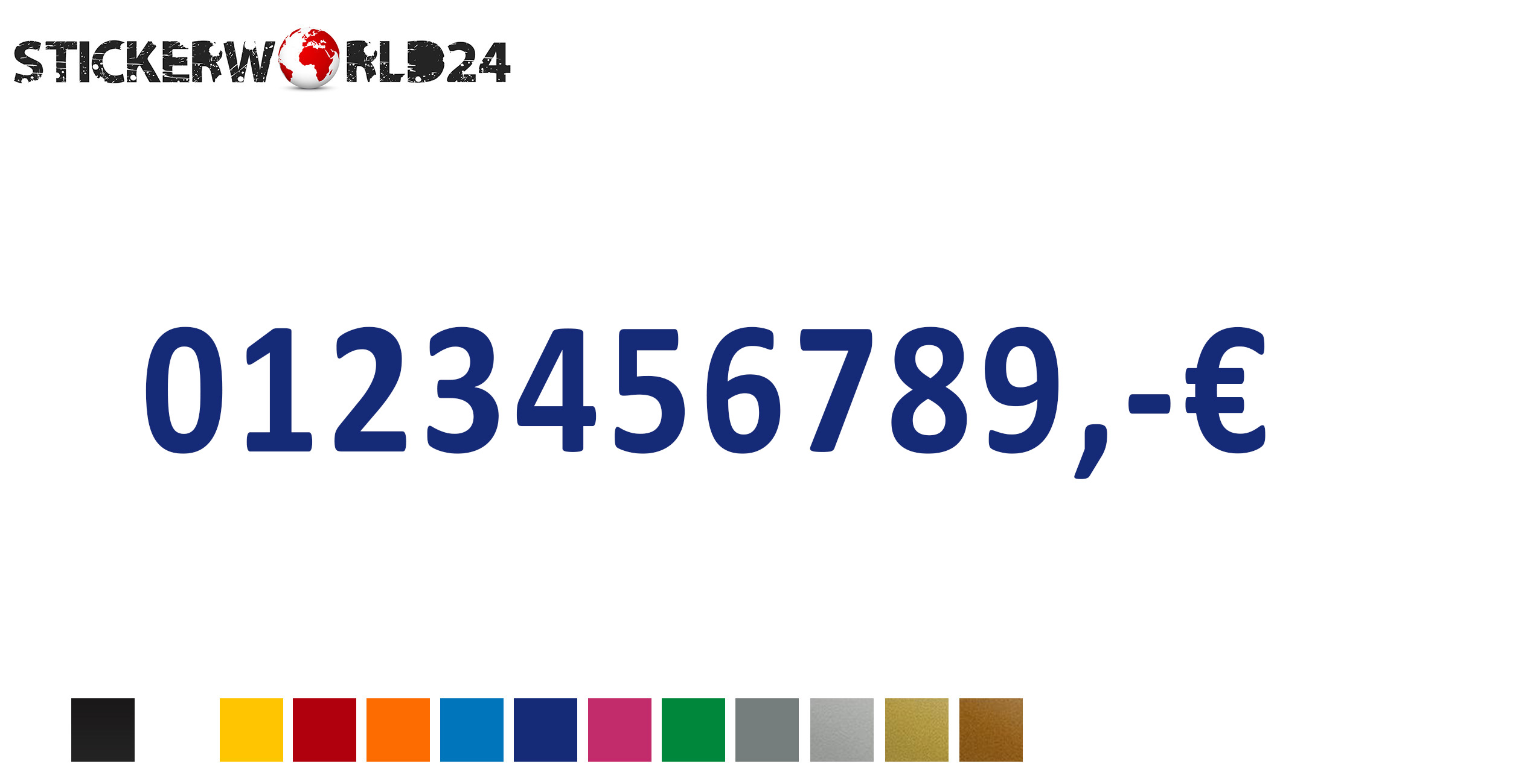 Aufkleber Klebezahlen mit Euro 10 Stk.