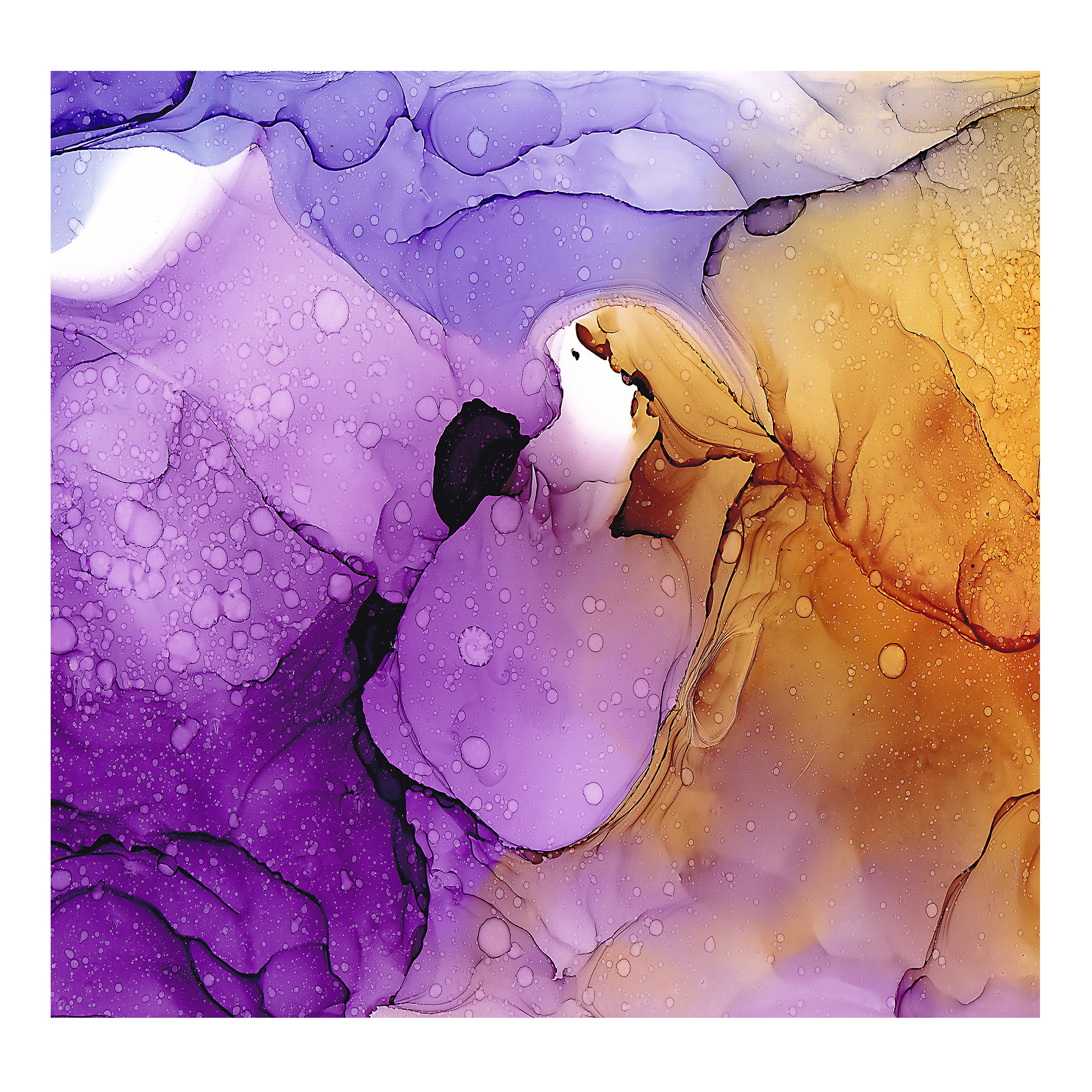 Wandbild Quadratisch Titel: Bunte Kunst Wasserfarben - Bild Wanddeko Alu Dibond Leinwand Acrylglas Holzbalken Butlerfinish Poster