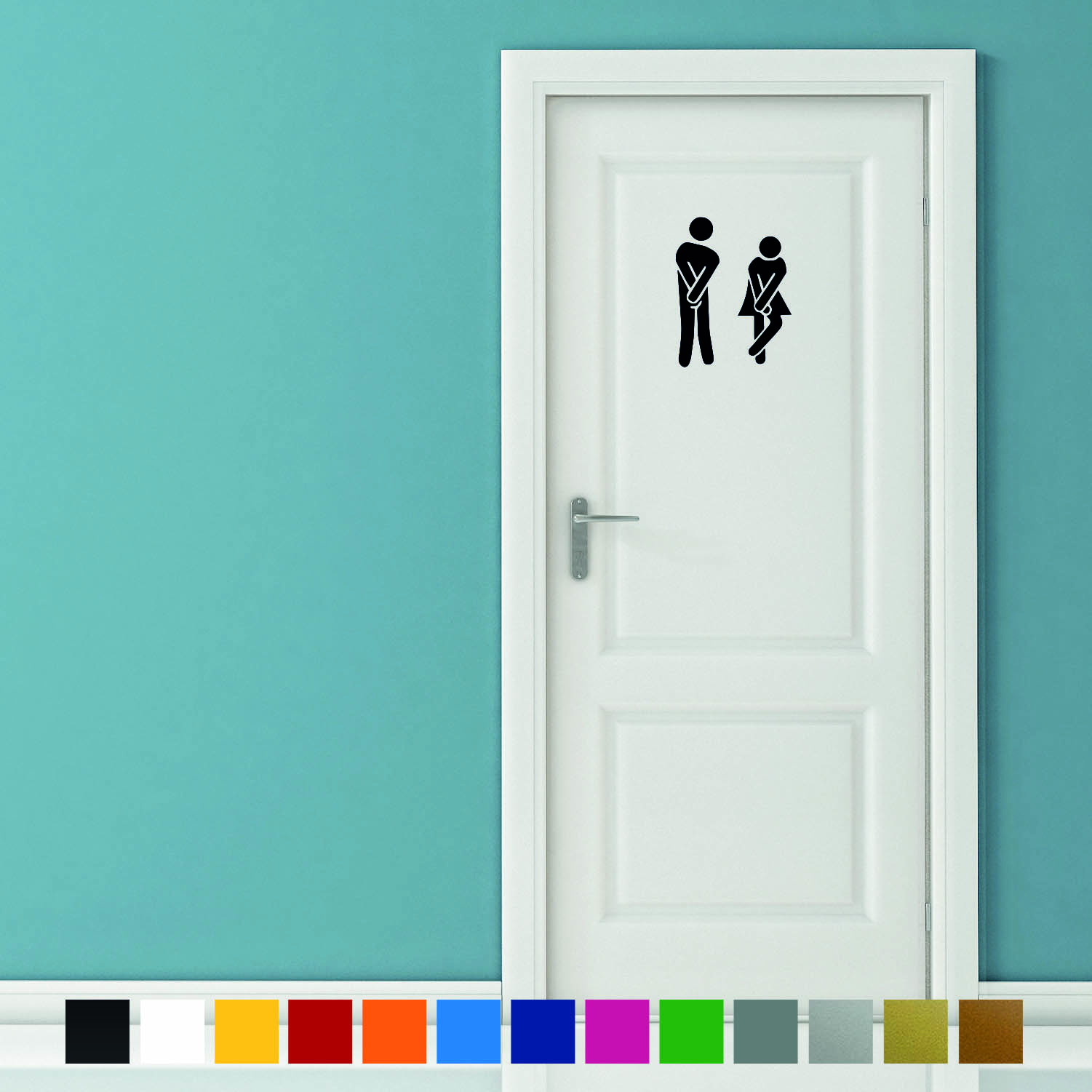 Aufkleber Türaufkleber Bad WC DRINGEND Mann Frau Toilette Fun Sticker in Schwarz oder Wunschfarbe