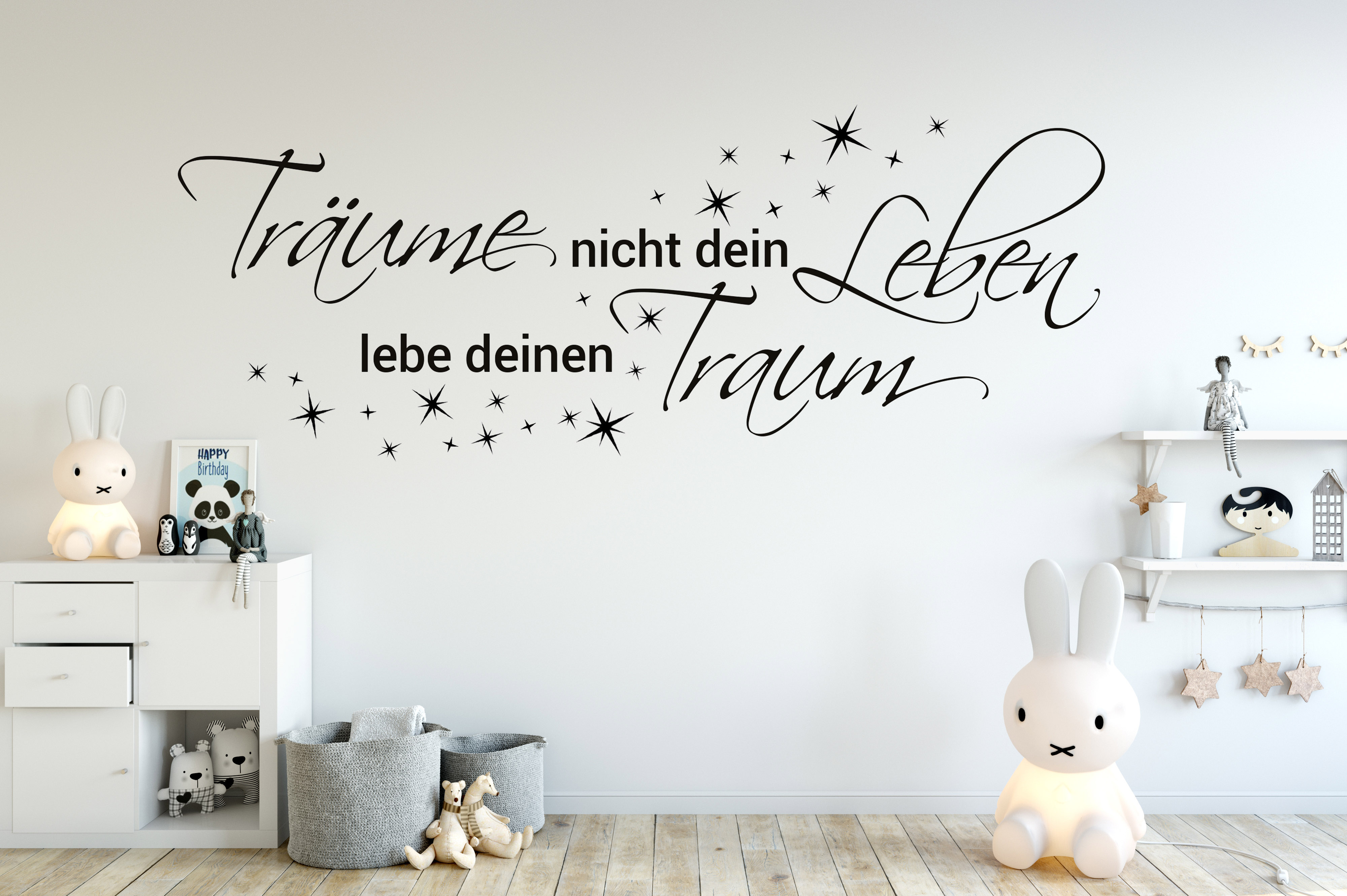 Aufkleber Wandtattoo Träume nicht dein Leben lebe deinen Traum Deko Sterne
