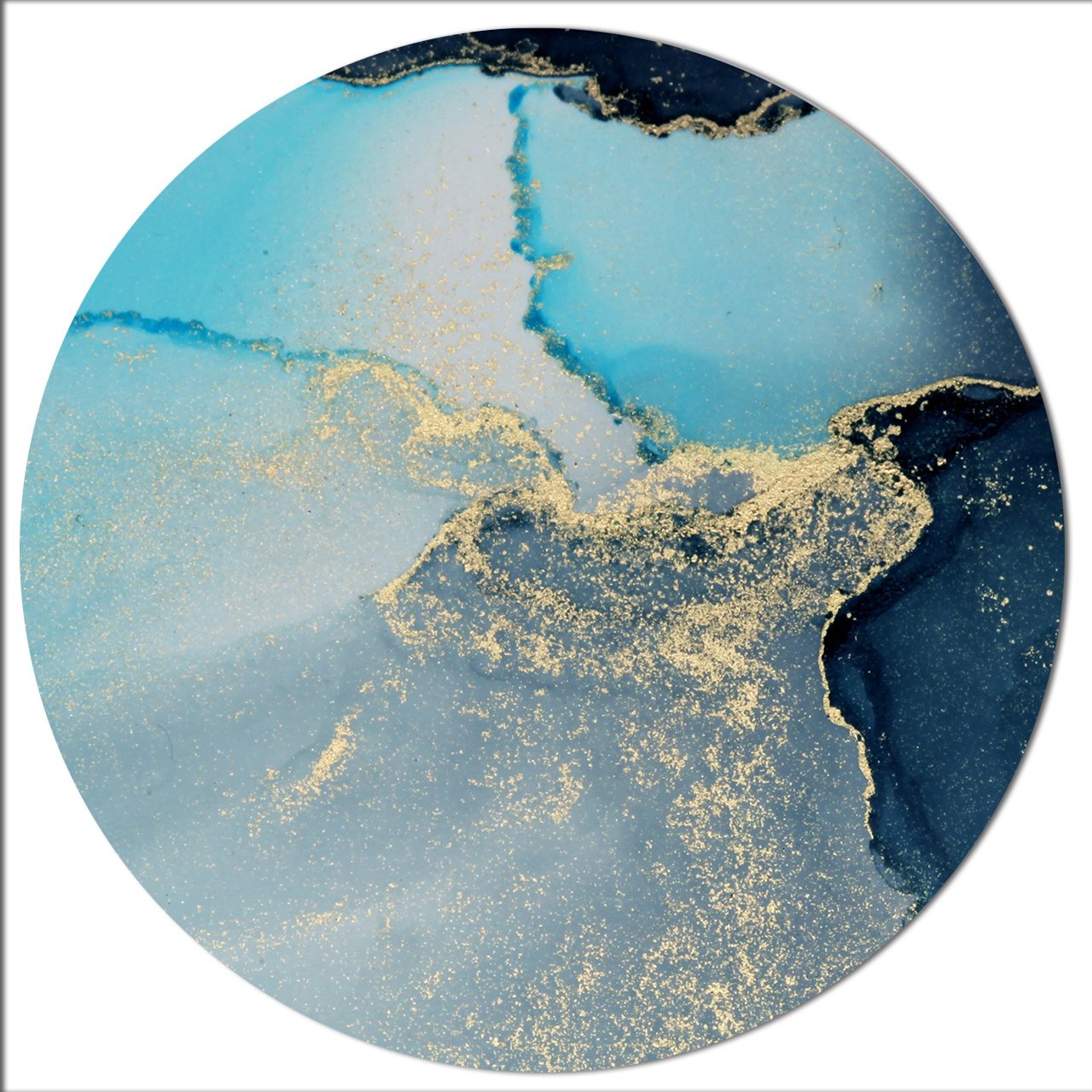 Wandbild Rund Titel: Marmor Textur abstrakt - Bild Wanddeko Alu Dibond oder Butlerfinish