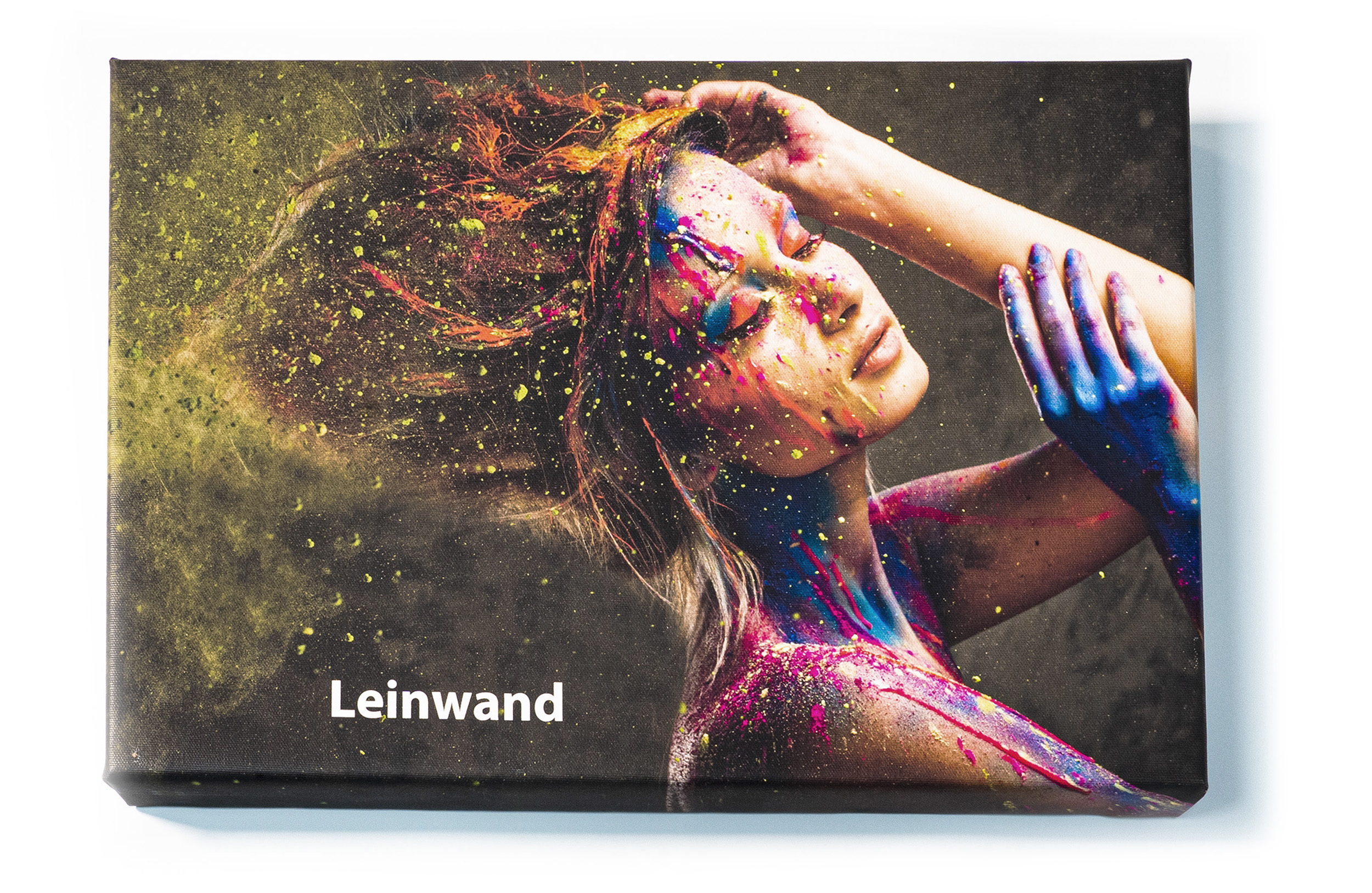 Wandbild Quadratisch Titel: Bunte Kunst Wasserfarben - Bild Wanddeko Alu Dibond Leinwand Acrylglas Holzbalken Butlerfinish Poster