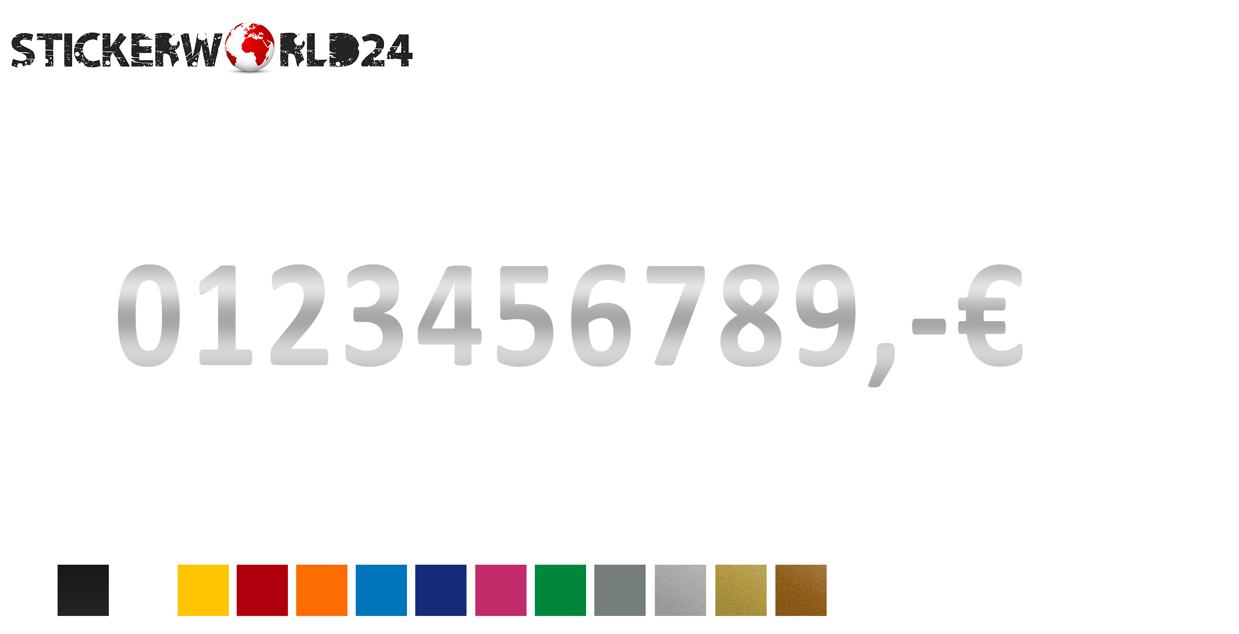 Aufkleber Klebezahlen mit Euro 10 Stk.