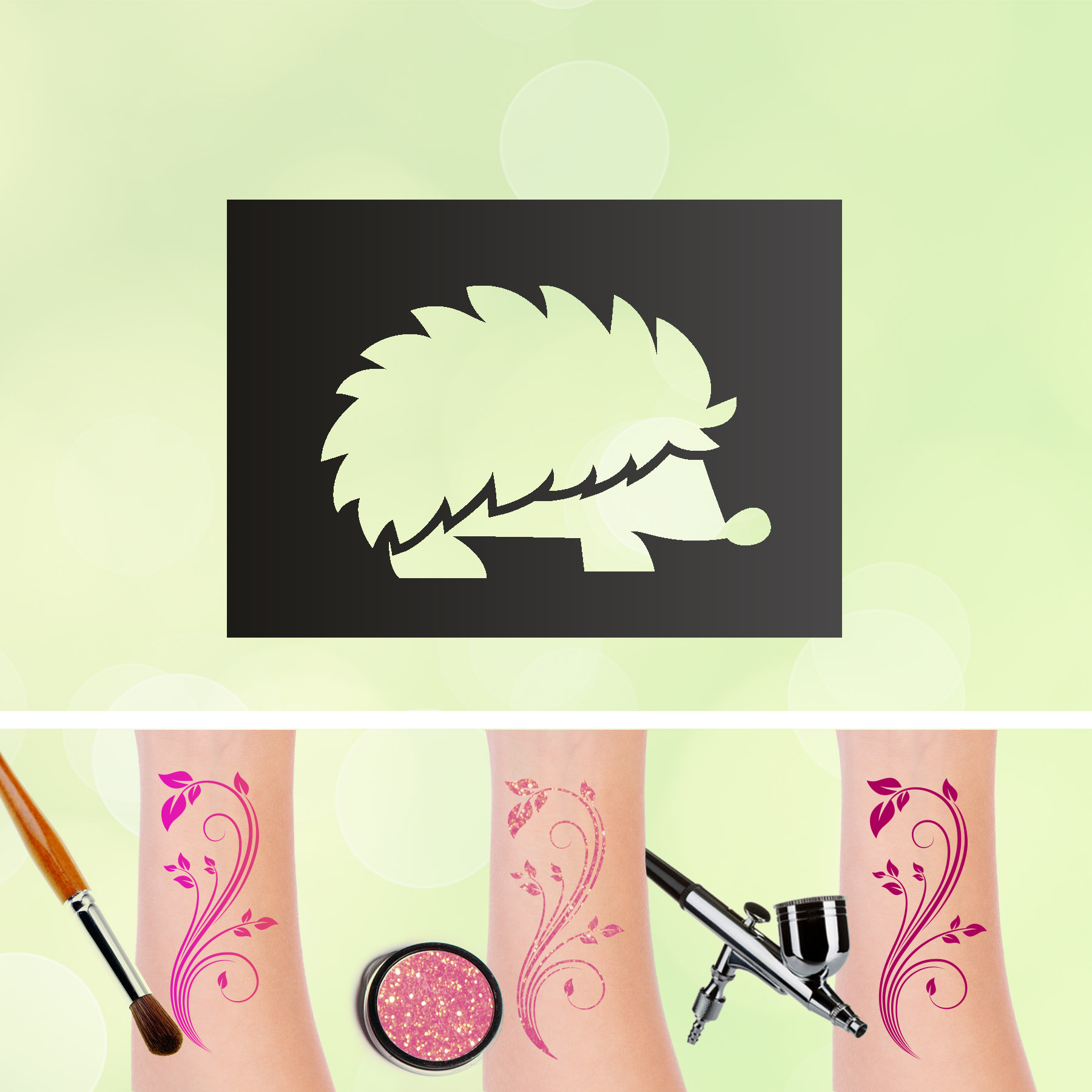 Tattoo Schablonen Igel Selbstklebend Kinder Schminken Airbrush