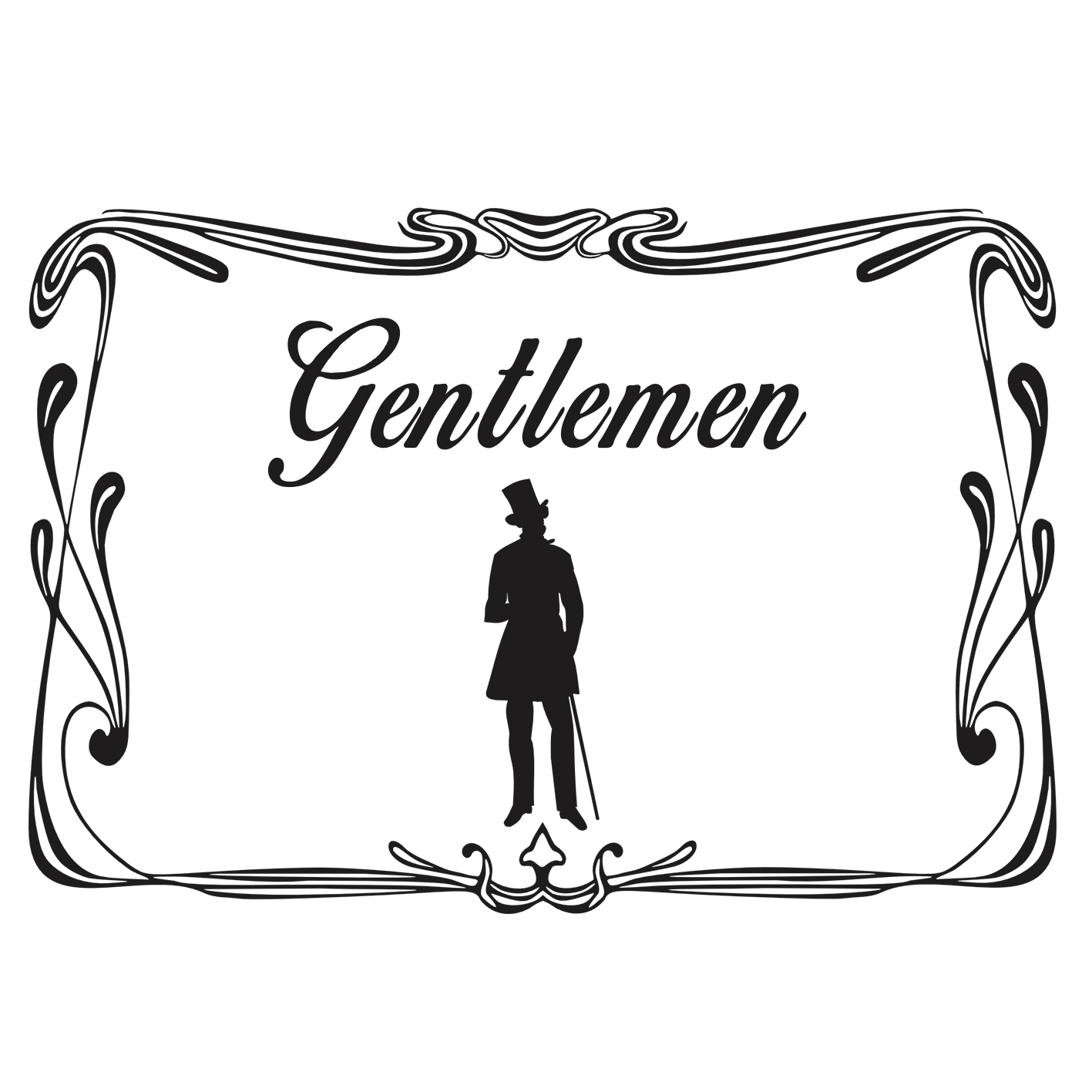 Aufkleber Türaufkleber WC Bad Gentlemen Mann Toilettentür Toilette Fun Sticker Wunschfarbe wählen