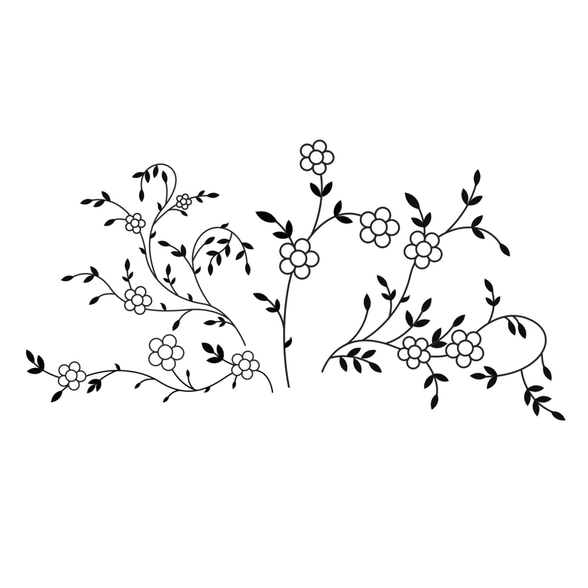 Aufkleber Wandtattoo  4Blumenranken  Deko Lifestyle