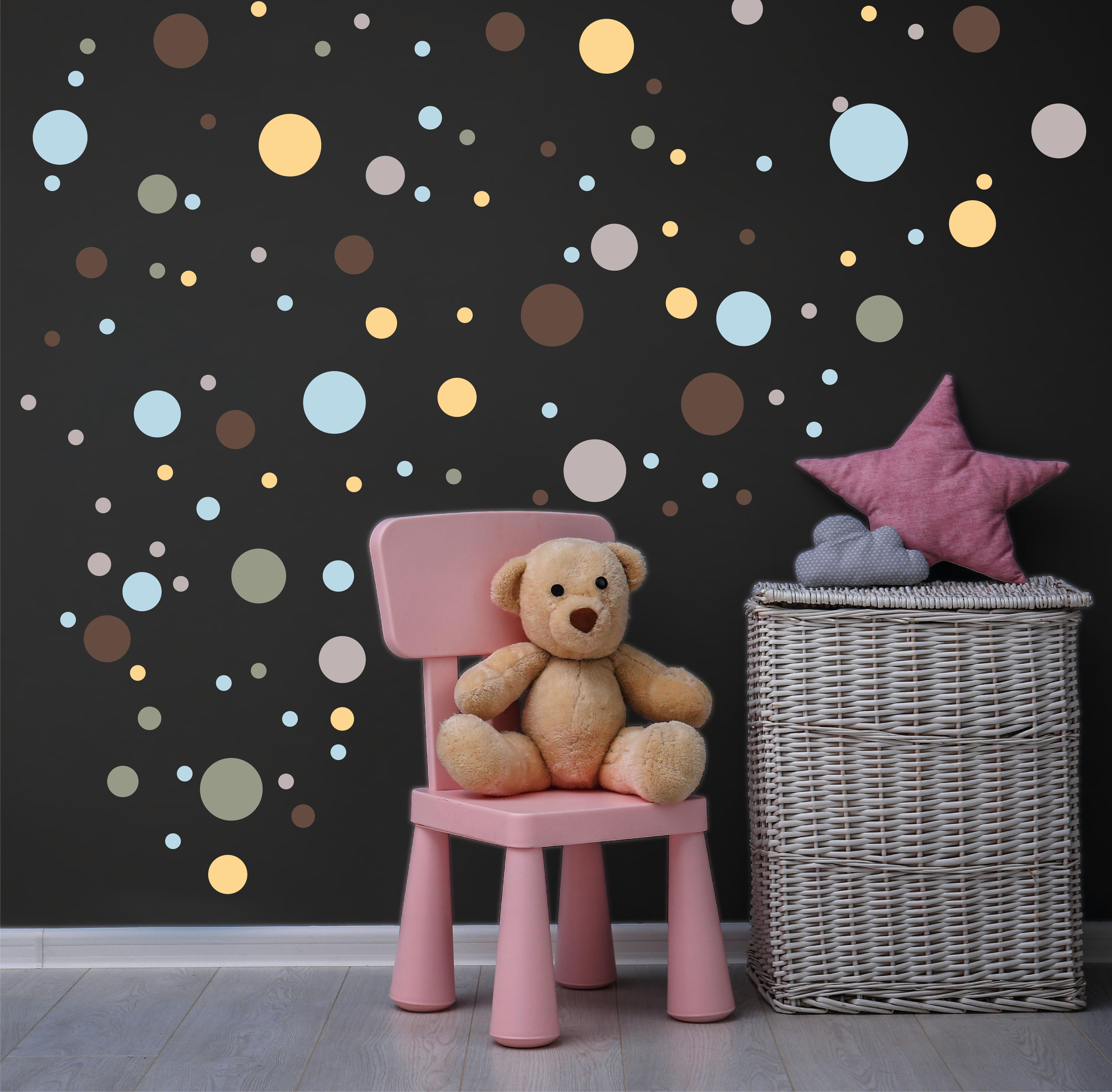 Wandtattoo Deko Wohnzimmer Punkte / Sterne / Wanddeko kinderzimmer Mädchen Wandaufkleber Babyzimmer selbstklebende Sticker Set Dekoration 
