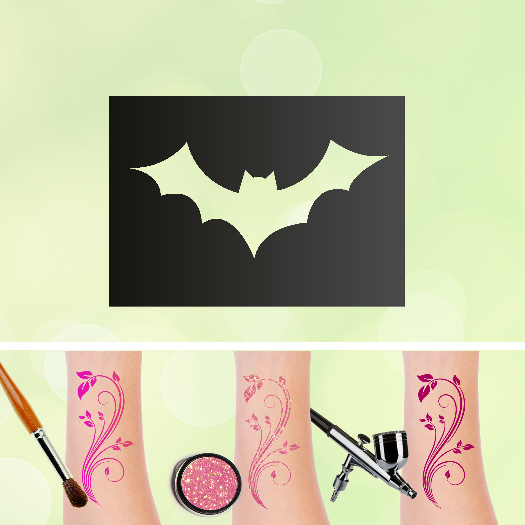 Tattoo Schablonen Fledermaus Selbstklebend Kinderschminken Airbrush