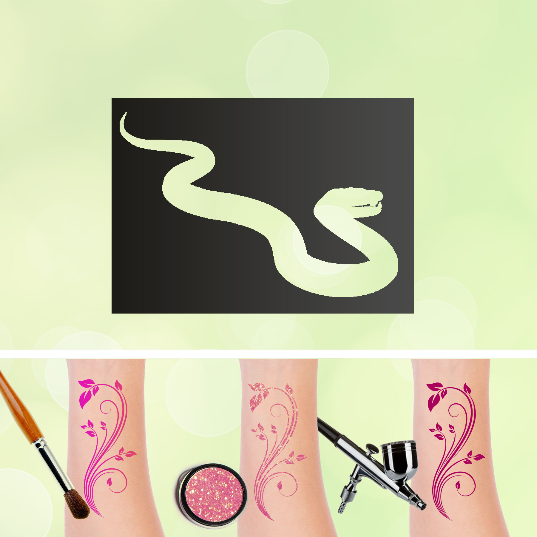 Tattoo Schablonen Schlange Selbstklebend Kinderschminken Airbrush