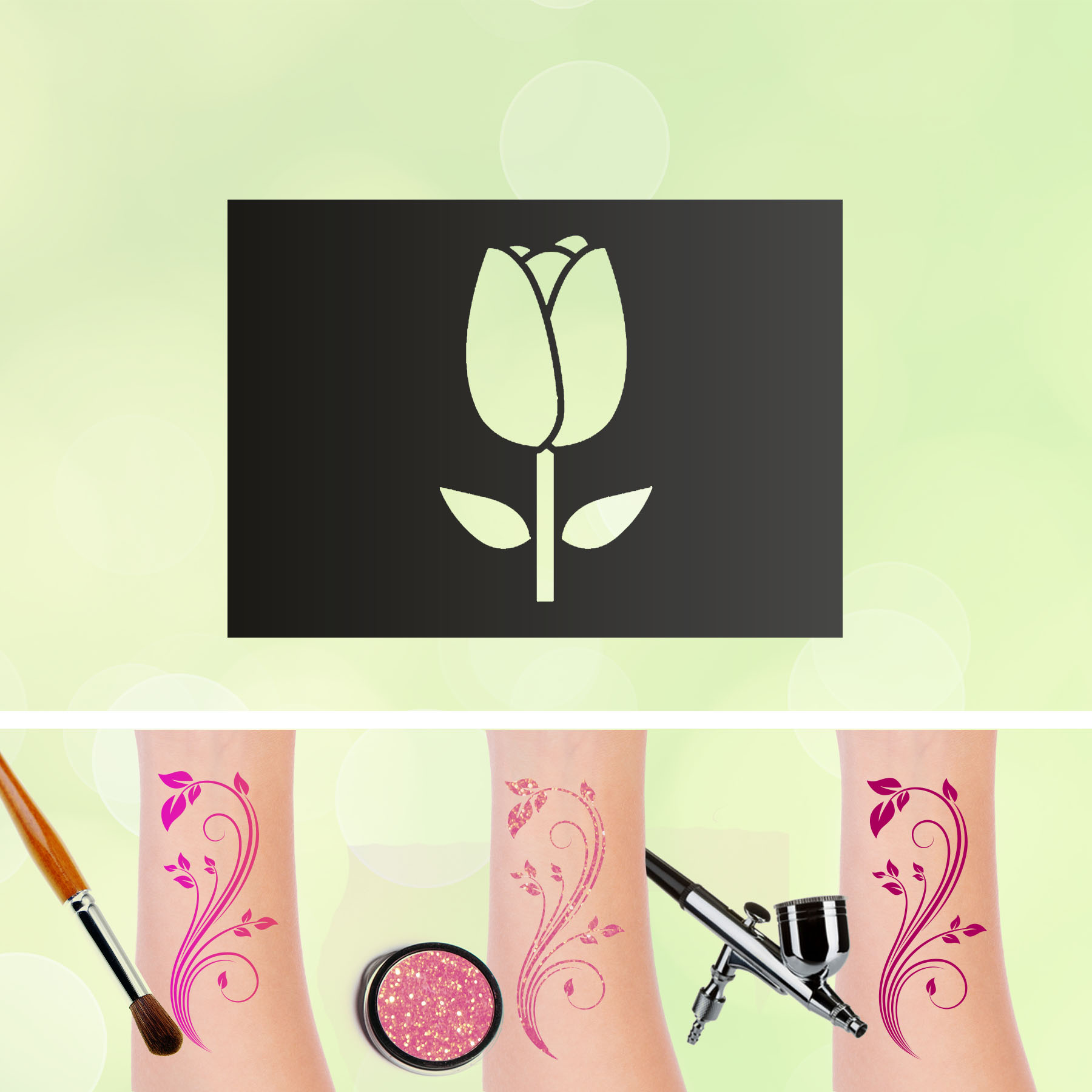 Tattoo Schablonen Tulpe Selbstklebend Kinderschminken Airbrush