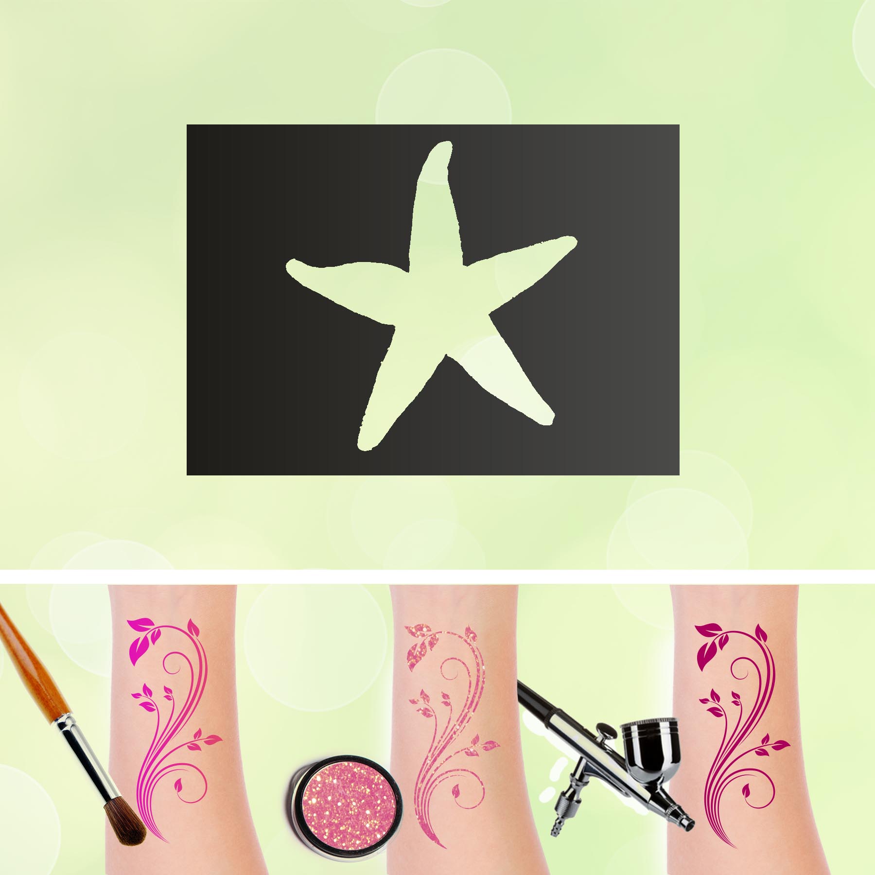 Tattoo Schablonen Seestern Selbstklebend Kinderschminken Airbrush