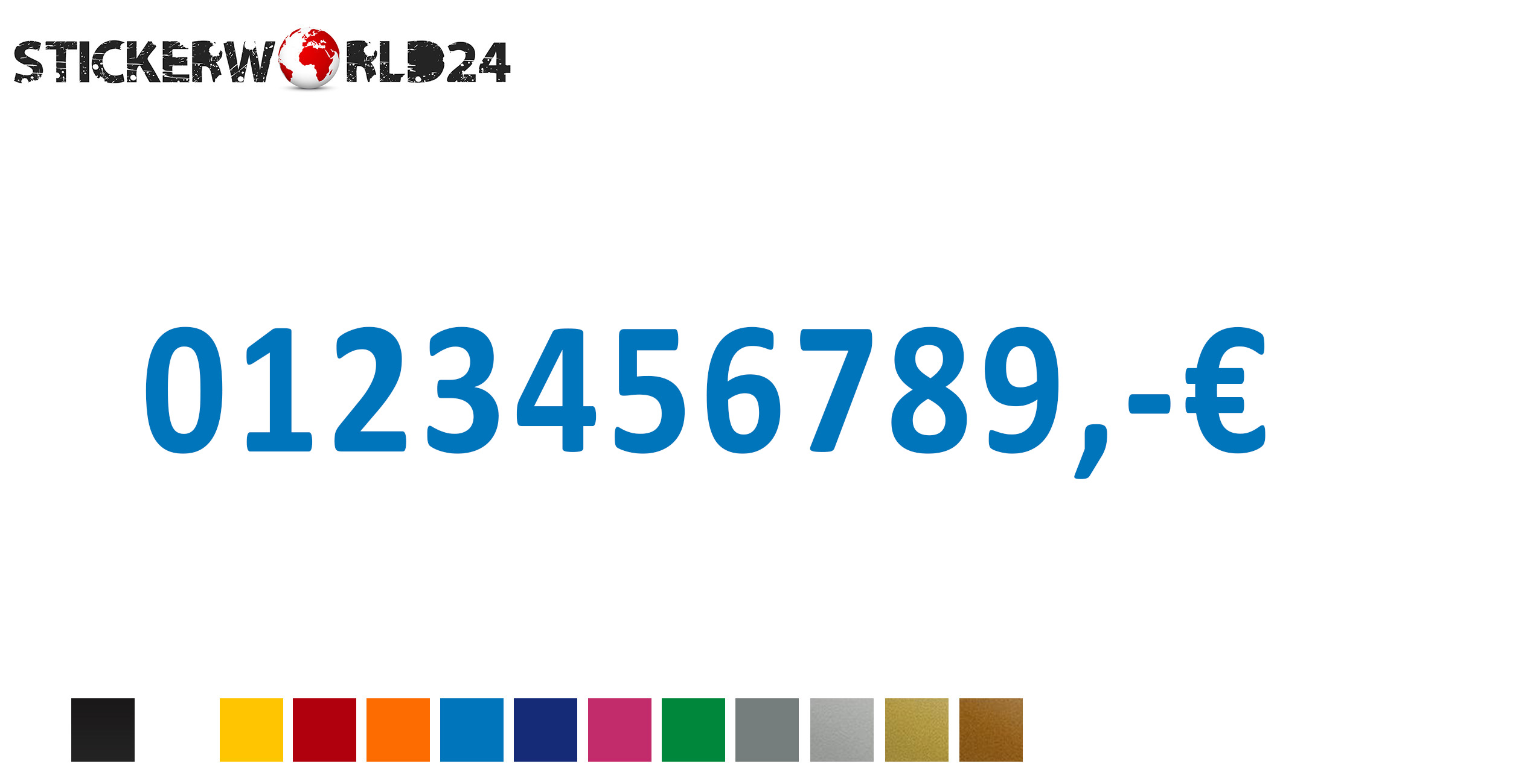 Aufkleber Klebezahlen mit Euro 10 Stk.
