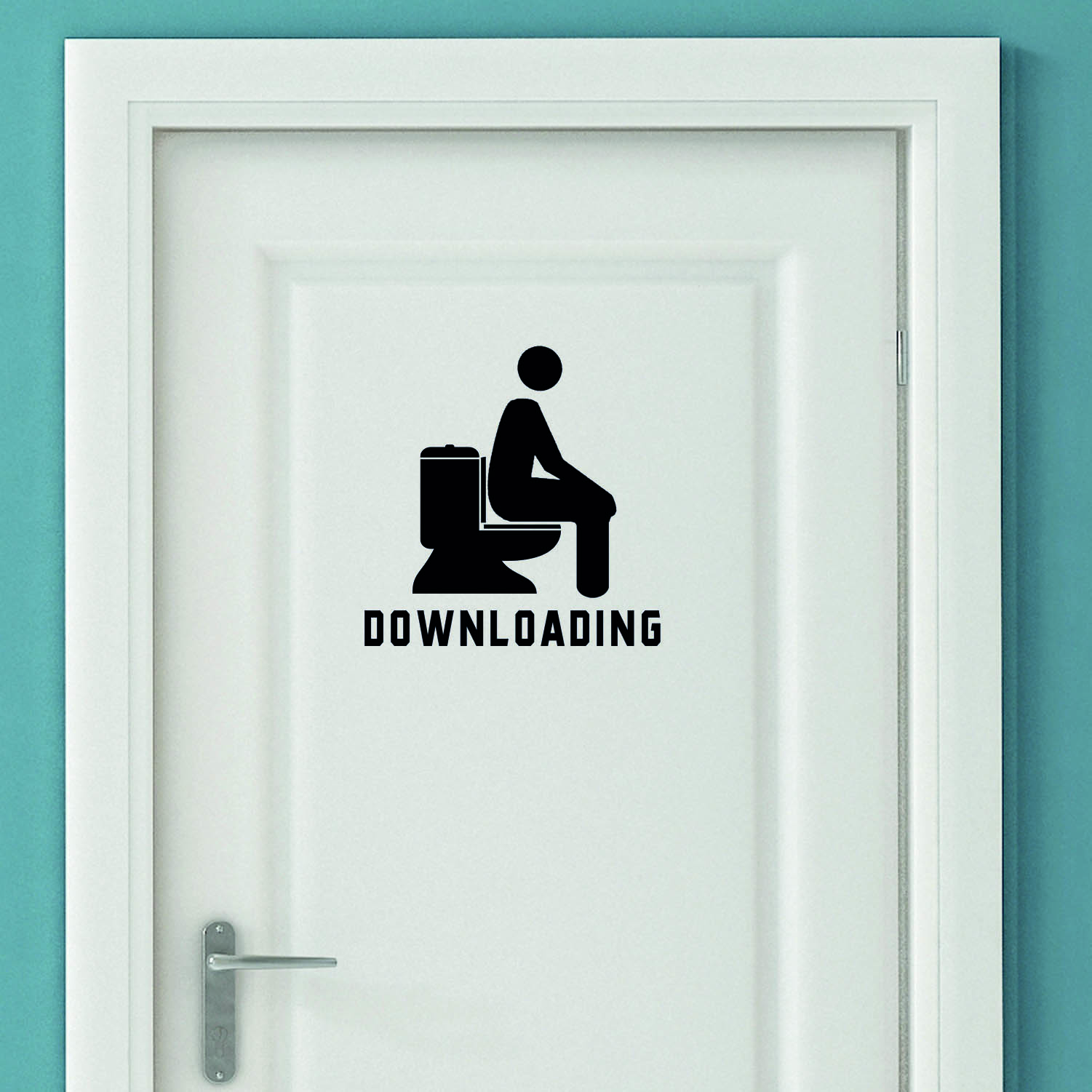 Aufkleber Türaufkleber WC DOWNLOADING Fun Toilette in der Farbe Schwarz oder Wunschfarbe