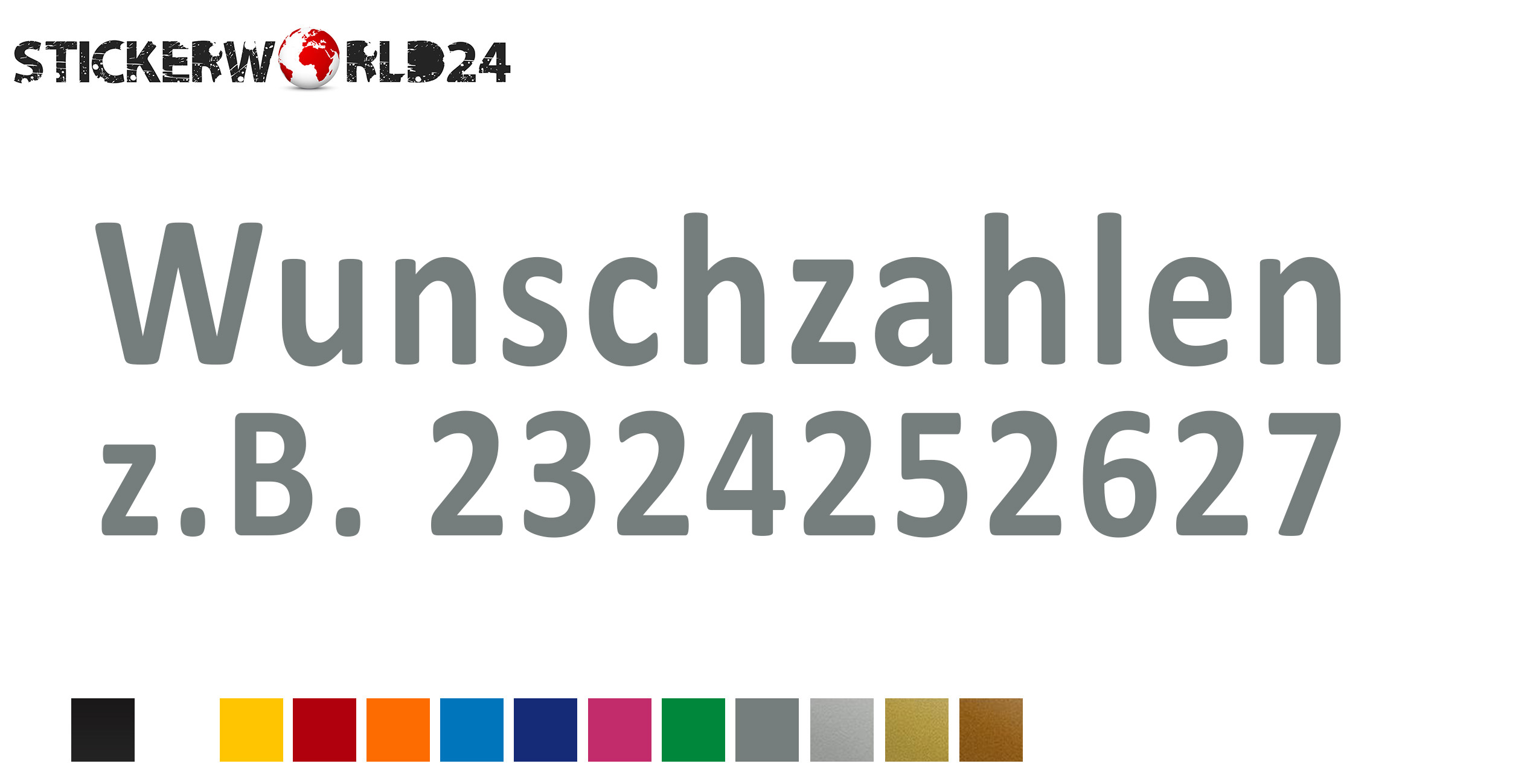 Aufkleber Wunschzahlen 10 Stk.