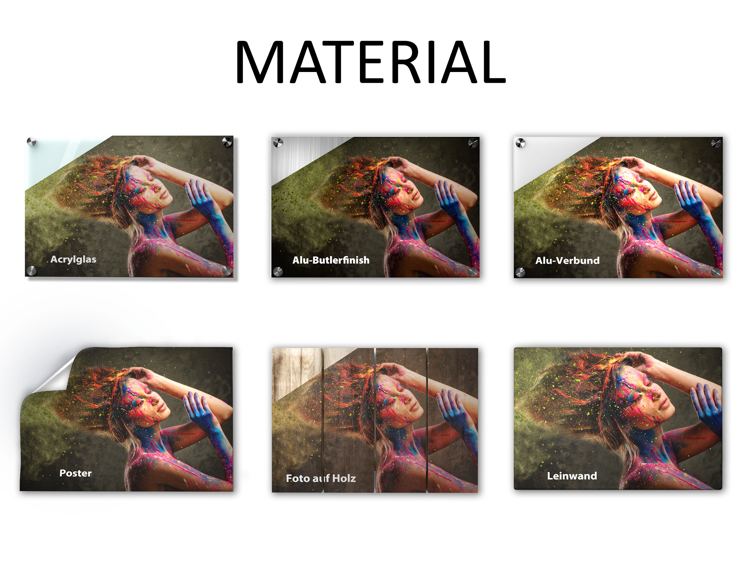 Wandbild Hochformat Titel: da Vinci Lady Repro Wanddeko Alu Dibond Leinwand Acrylglas Holzbalken Butlerfinish Poster